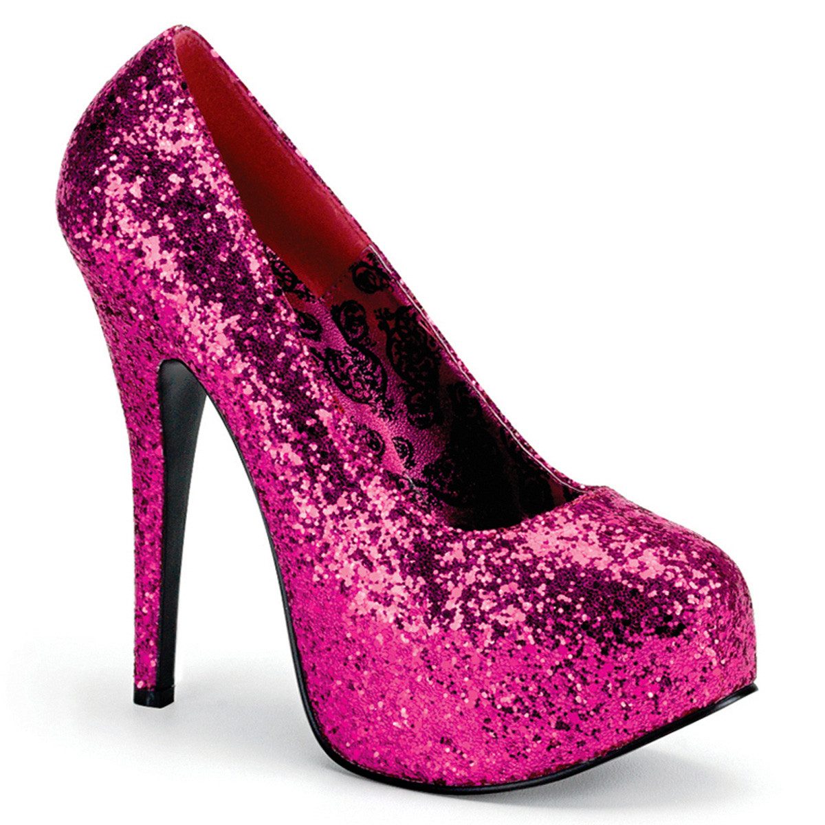Pleaser Pink Label Sale TEEZE-06GW Bordello Damen versteckter Plateaupumps extra Weite ho High-Heel-Stiefel