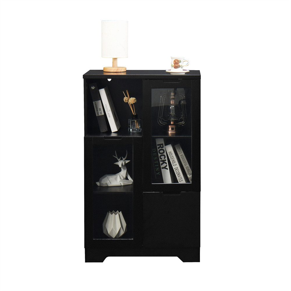 MODFU Wandhängeschrank Lackierter MDF-Schrank, mit Glastüren & Schublade – Stabiler Aufbewahrungsschrank für Schlafzimmer & Wohnzimmer, elegantes Design & offener Stauraum 1-tlg.