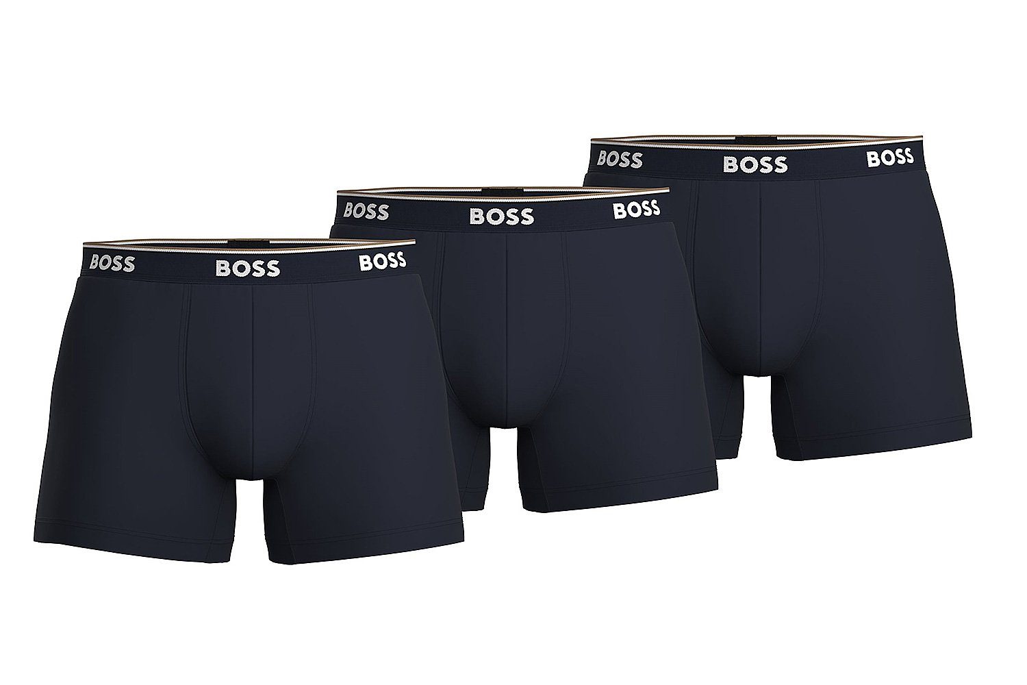 BOSS Boxer Brief 3P Power Herren Unterwäsche (Dreierpack, 3-St., 3er-Pack) figurbetonter Cyclist mit etwas längerem Bein im Dreierpack