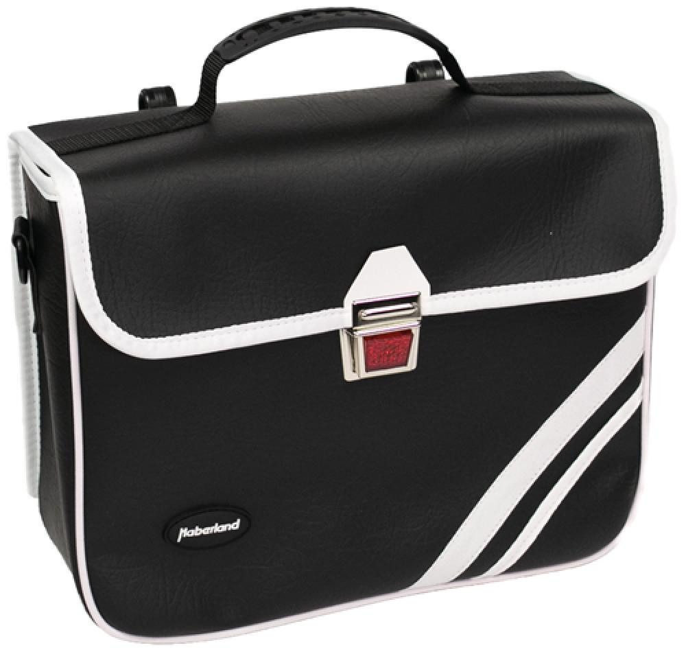 Fahrradtasche Haberland Einzeltasche Kunstleder 10l Retro schwarz/weiß - stilvolle F