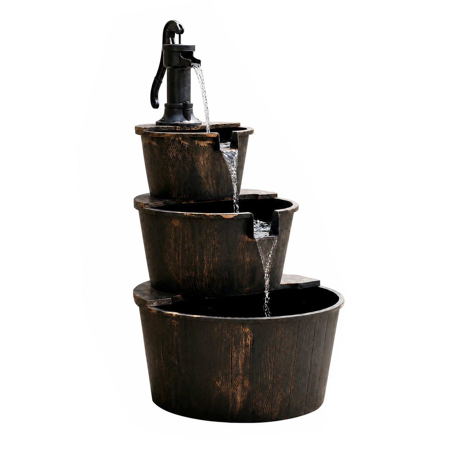 KOMFOTTEU Gartenbrunnen Springbrunnen Zierbrunnen, mit Verstellbarer Pumpe
