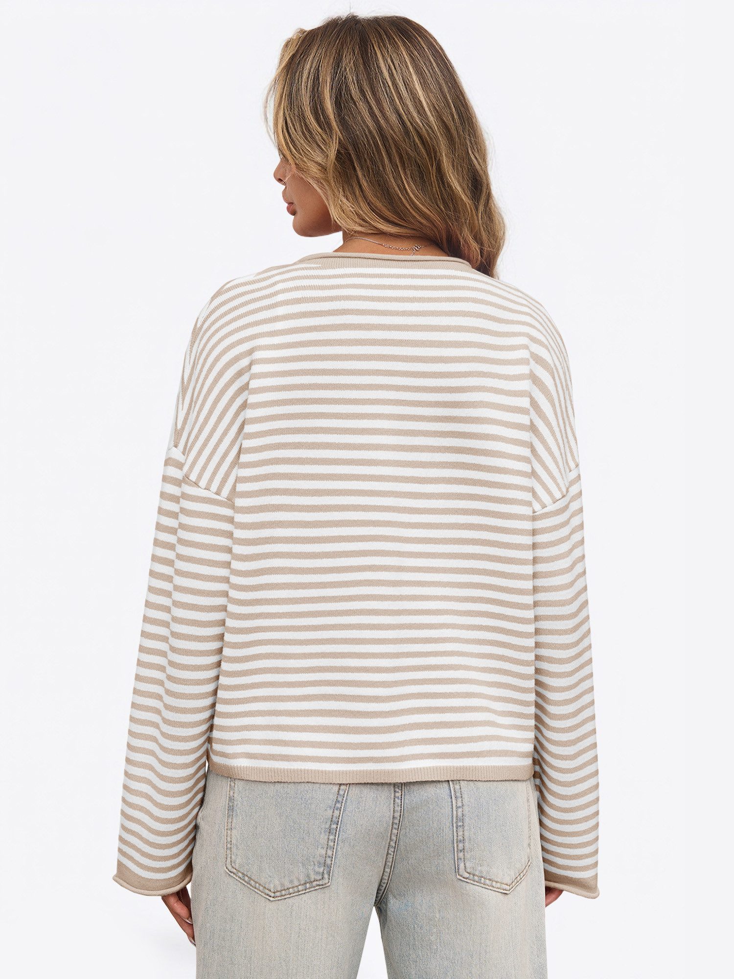 Imily Bela Cardigan Damen Gestreifter Strick Pullover (Packung, 1-tlg., 1pe günstig online kaufen