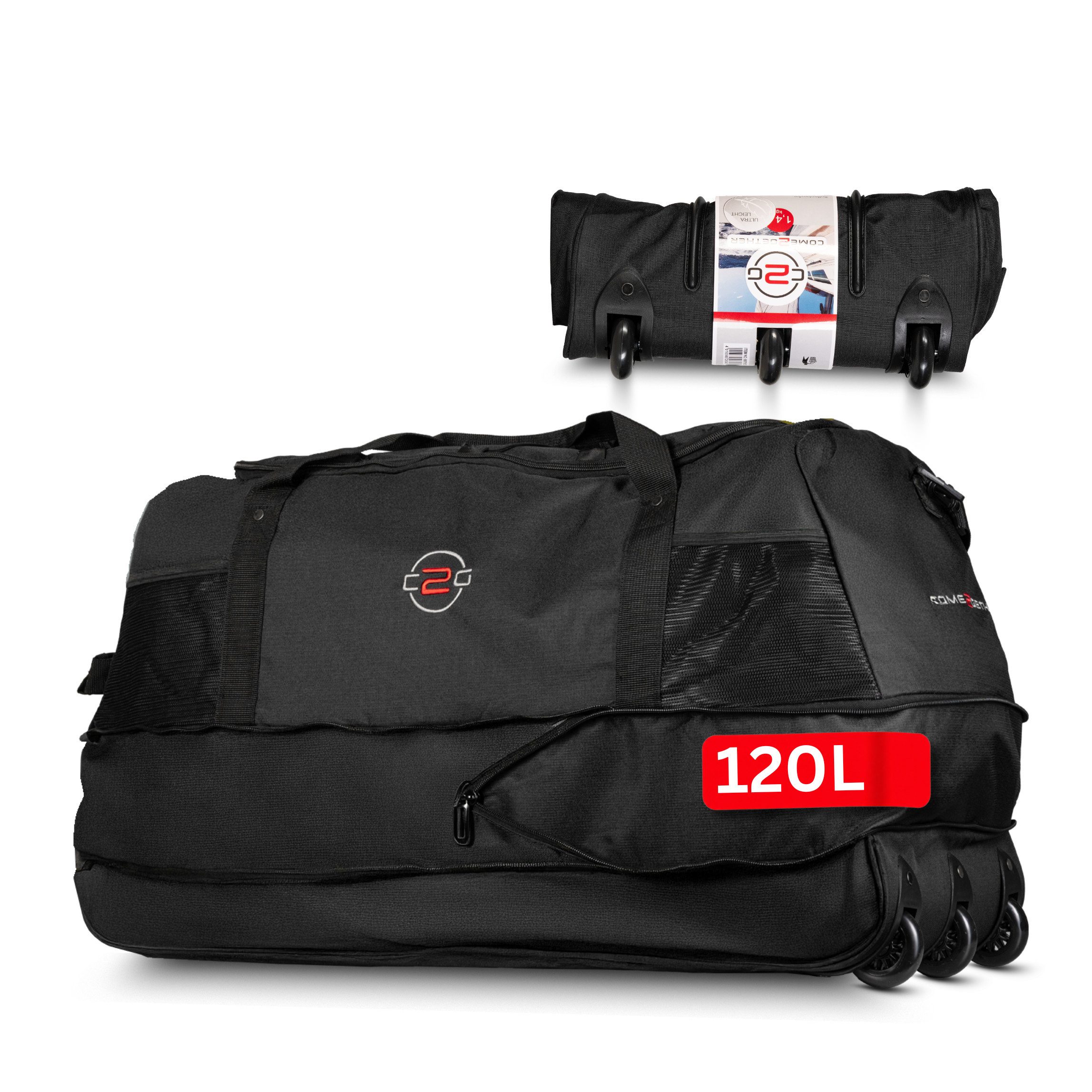 cocoono Reisetasche Faltbare Reisetasche mit Rollen 120 L – XXL Rolltasche