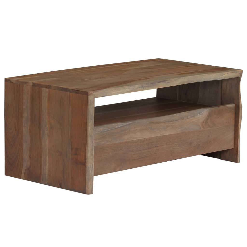 Couchtisch Couchtisch Massivholz Naturkanten 90x50x40 cm Grau