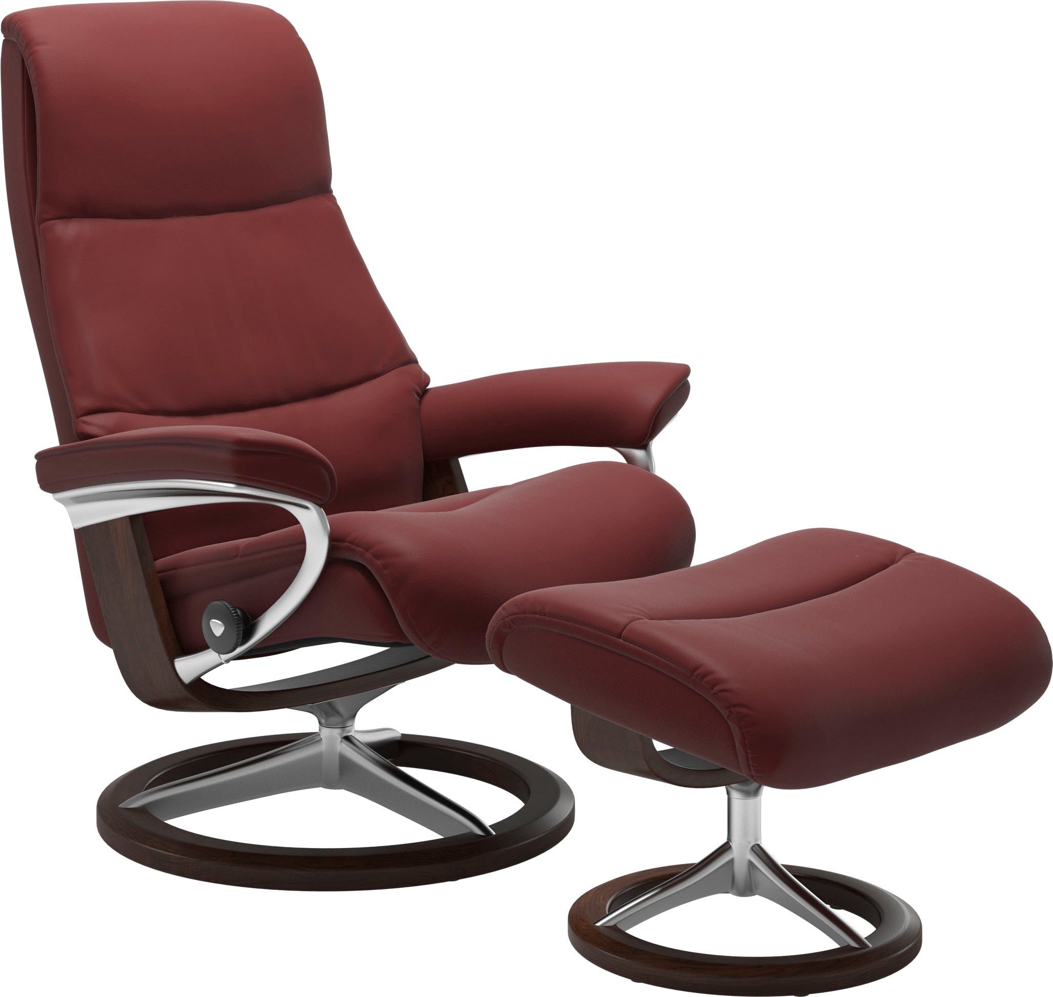 Stressless® Relaxsessel View (Set, Relaxsessel mit Hocker), mit Signature Base, Größe M,Gestell Braun