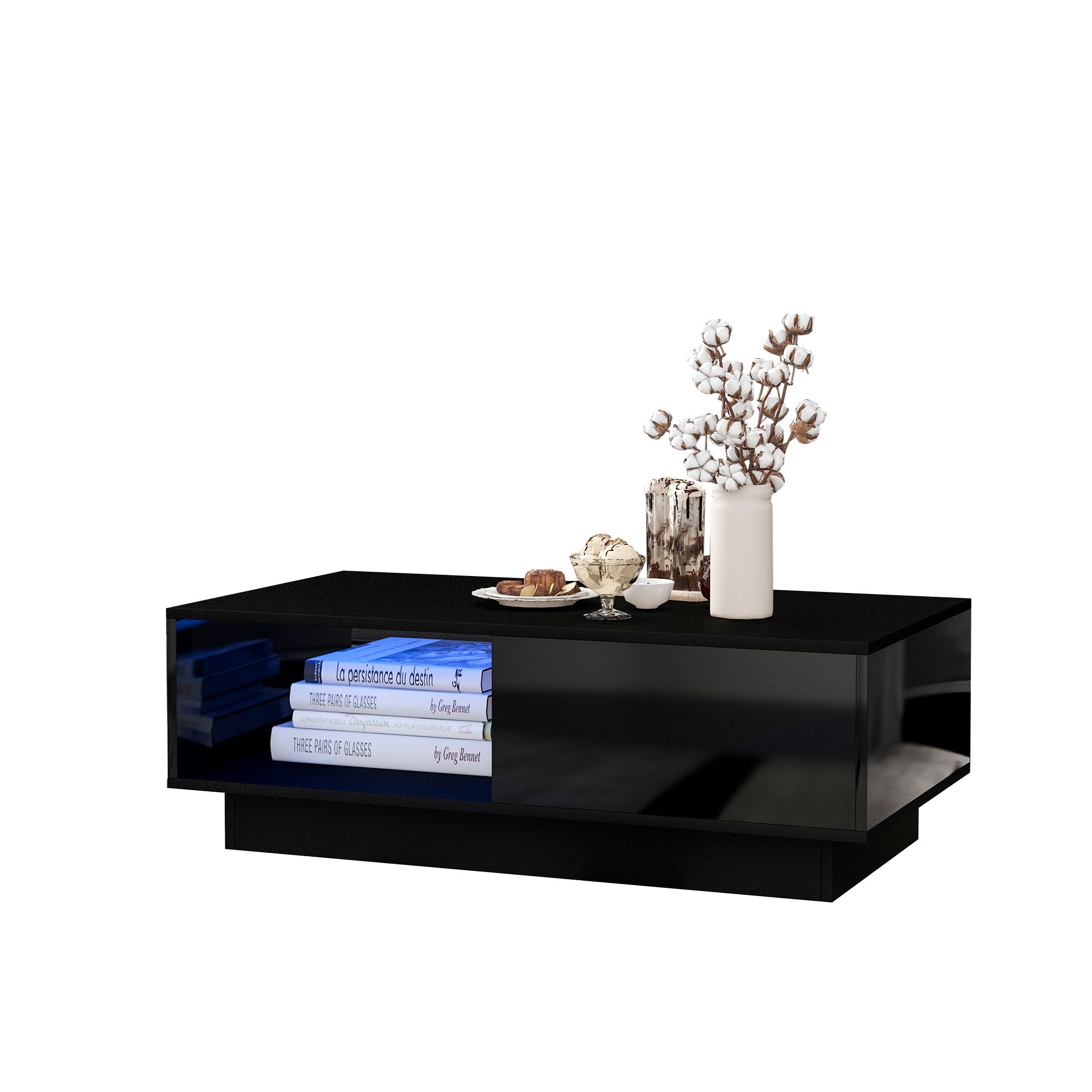 OKWISH Couchtisch mit LED-Beleuchtung (Wohnzimmertisch mit günstig online kaufen