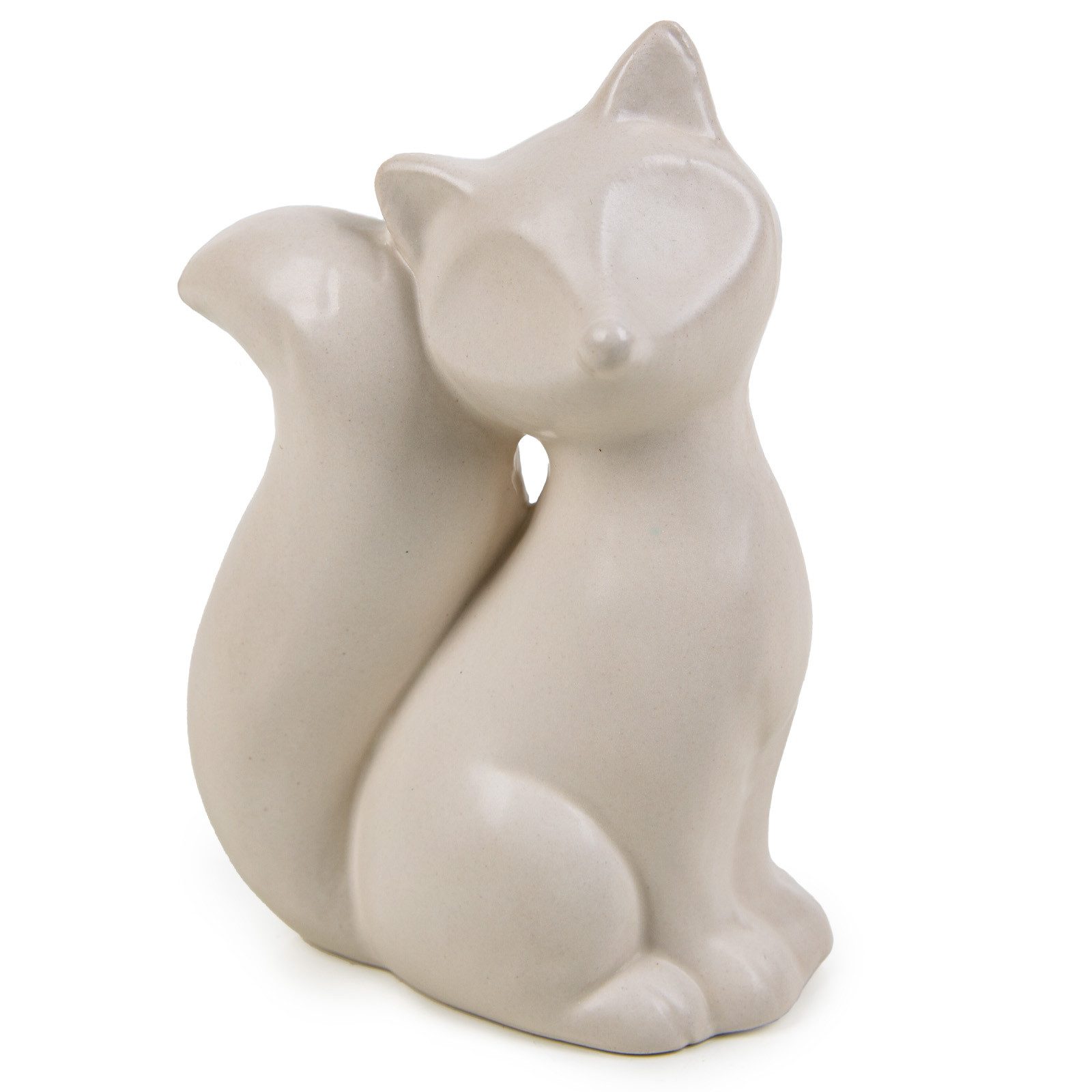 Weihnachtsfigur Fuchs Figur weiß creme aus Porzellan - 13,5 cm
