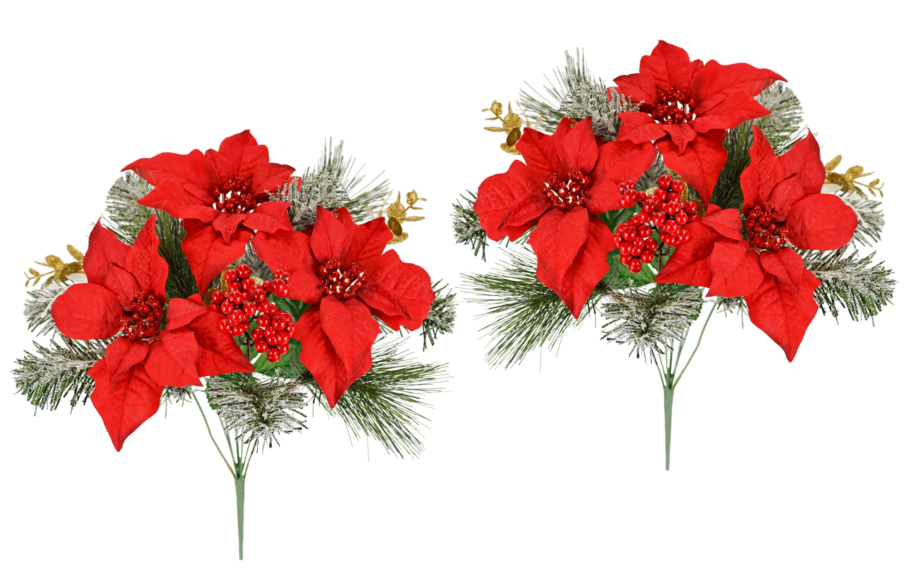 Kunstblumenstrauß Bouquet Poinsettia/Beeren/Tannenzweige Christstern, I.GE. günstig online kaufen