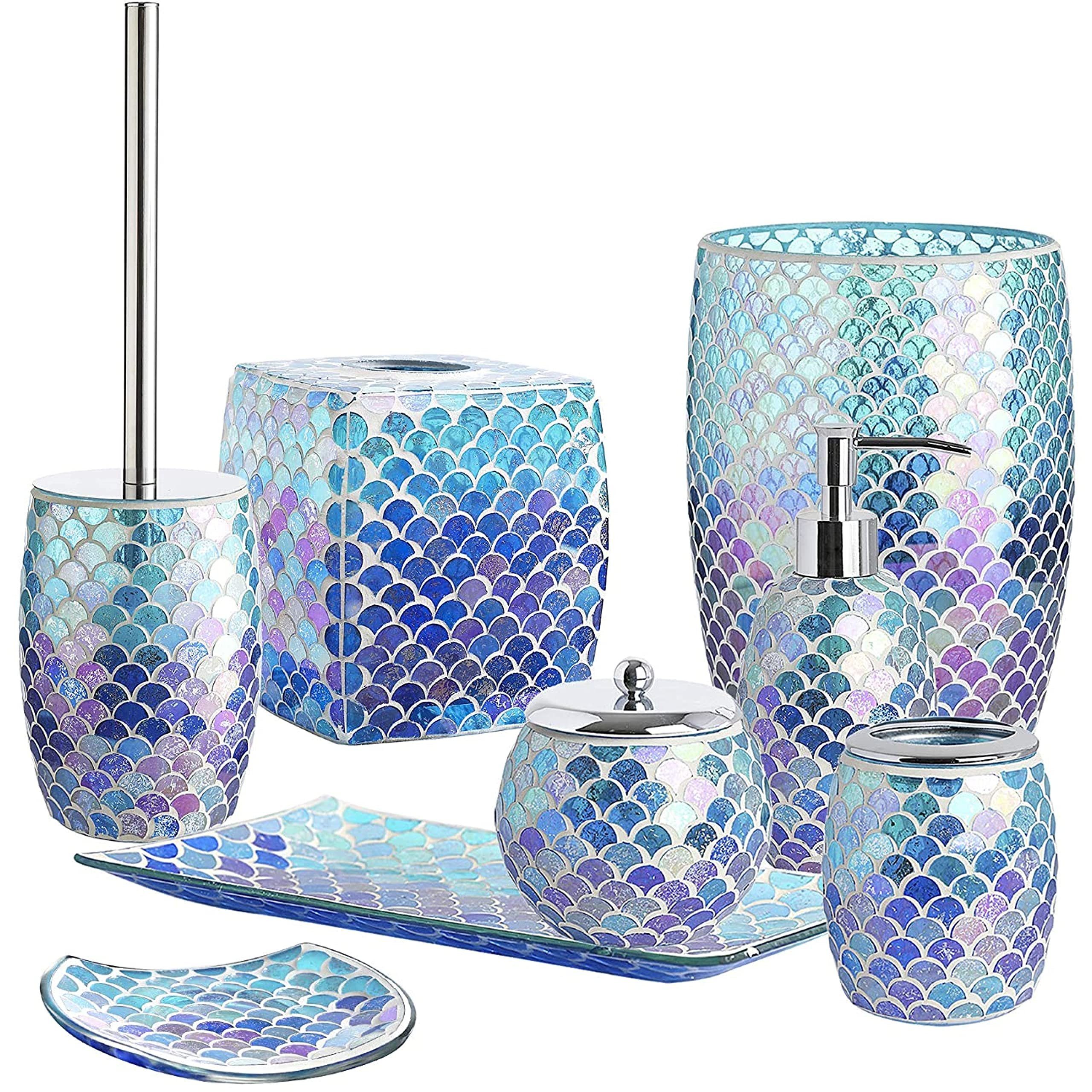 Fächerform Whole Bad-Accessoire, Housewares Papiertuchspender Mosaik Glas Taschentuch-Box,