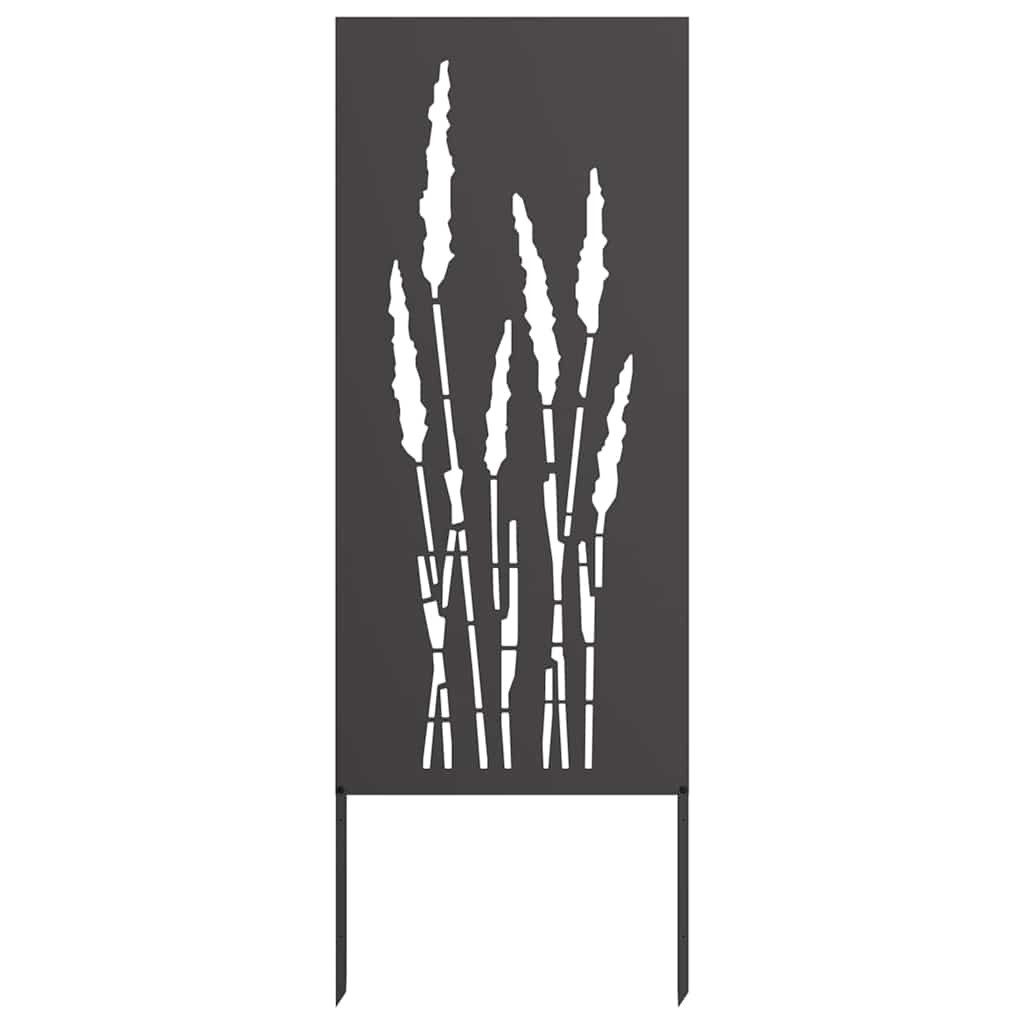vidaXL Wandbild Garten Sichtschutz-Leinwand Floral Schwarz 50 x 140 cm, (1 St)