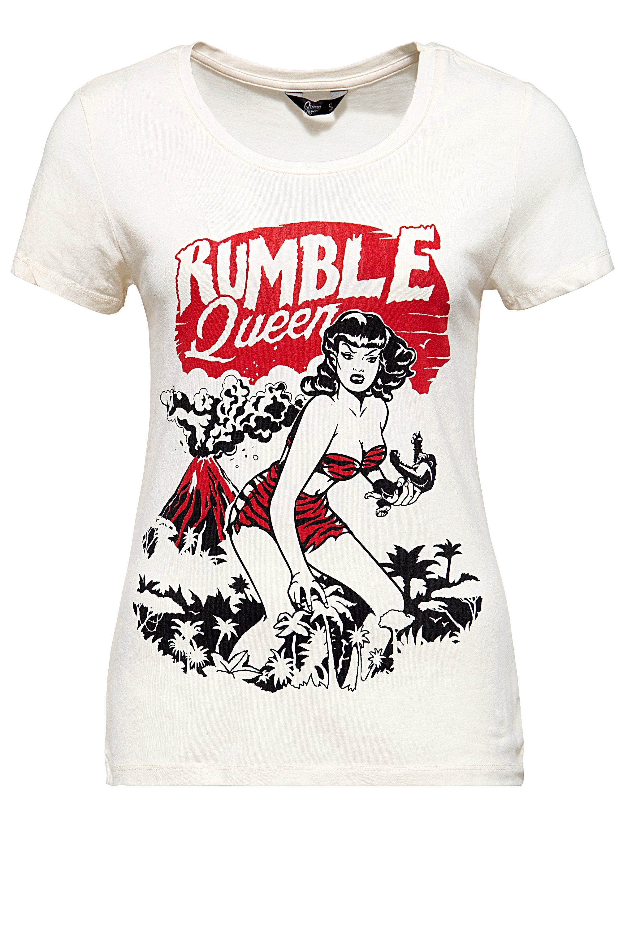 QueenKerosin Print-Shirt Rumble Queen (1-tlg) im Vintage Look günstig online kaufen