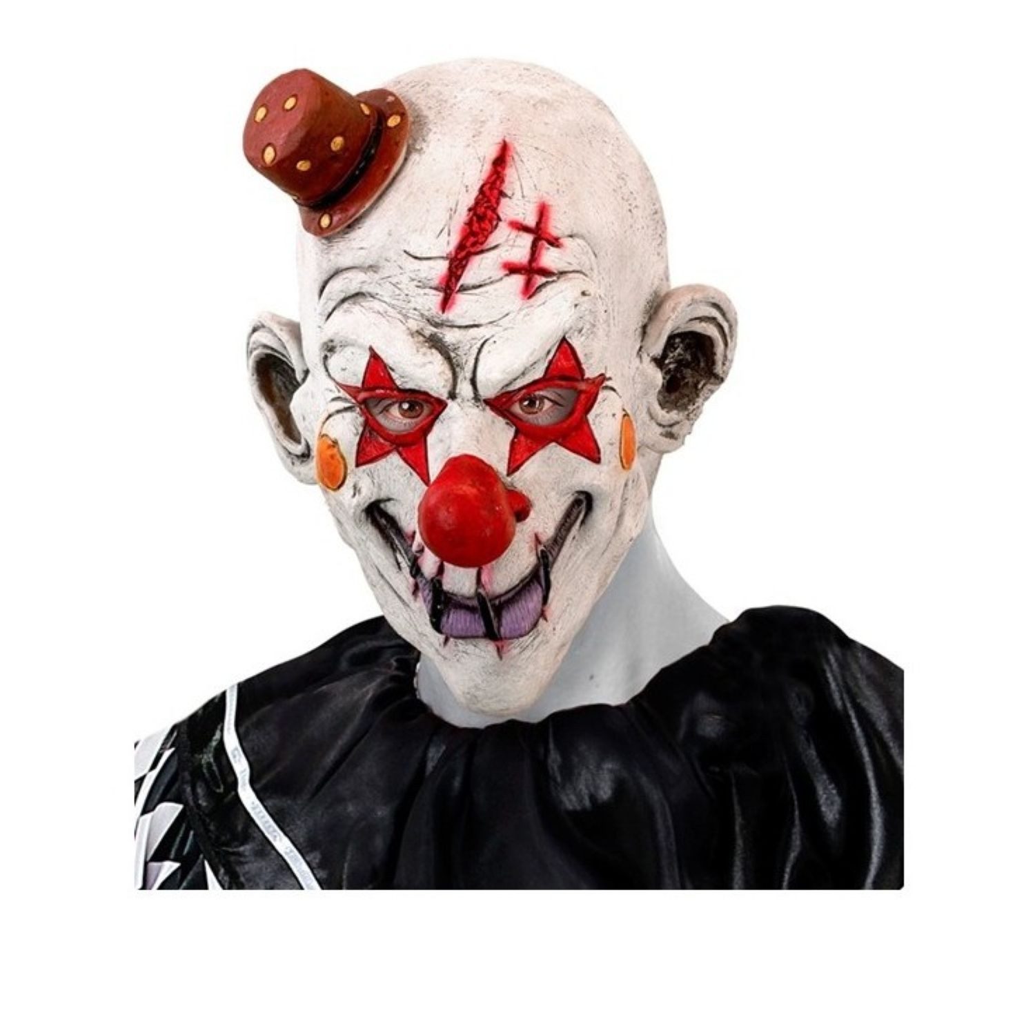 Widmann S.r.l. Verkleidungsmaske Halloween Maske Horror 'Killerclown mit Minihut'