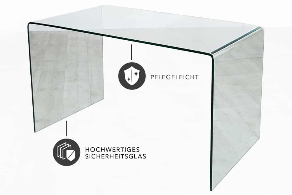 Home · Glas transparent, 120cm riess-ambiente Arbeitszimmer · · Office FANTOME Modern Schreibtisch Design