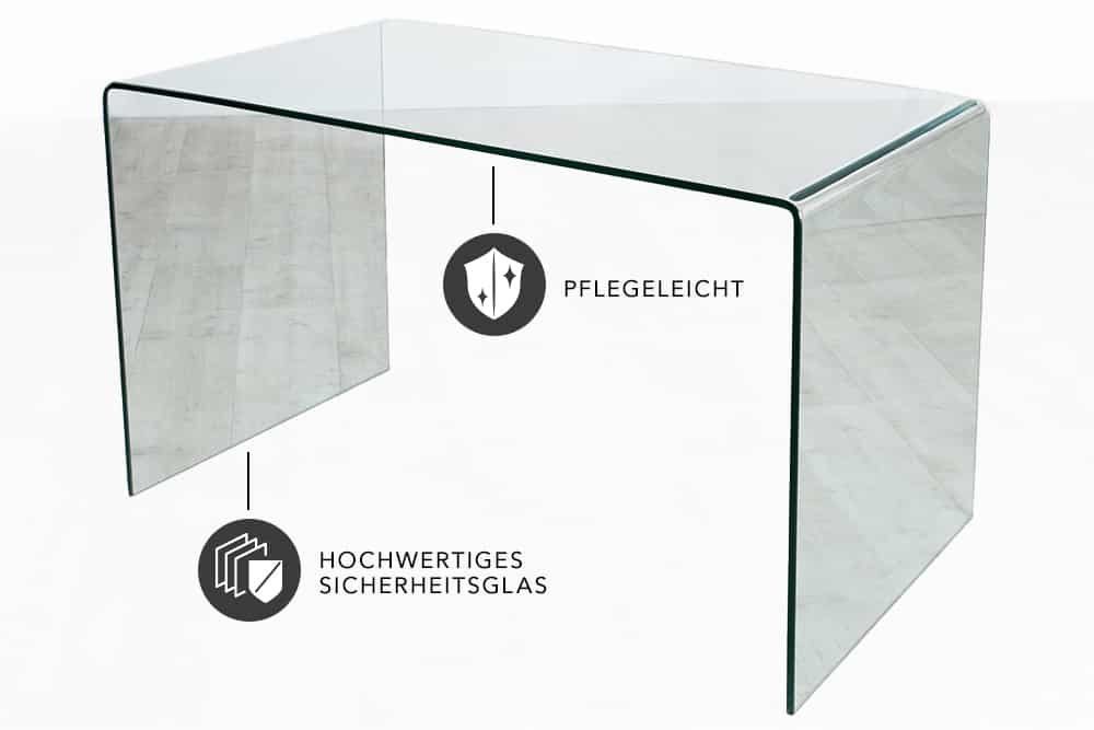 riess-ambiente Schreibtisch FANTOME 120cm transparent, Arbeitszimmer · Glas · Modern Design · Home Office