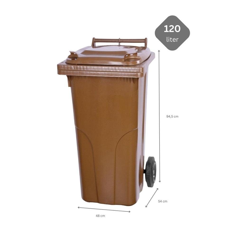 PROREGAL® Mülltrennsystem Mülltonne MGB 120 Gelb Braun Liter HDPE-Kunststoff