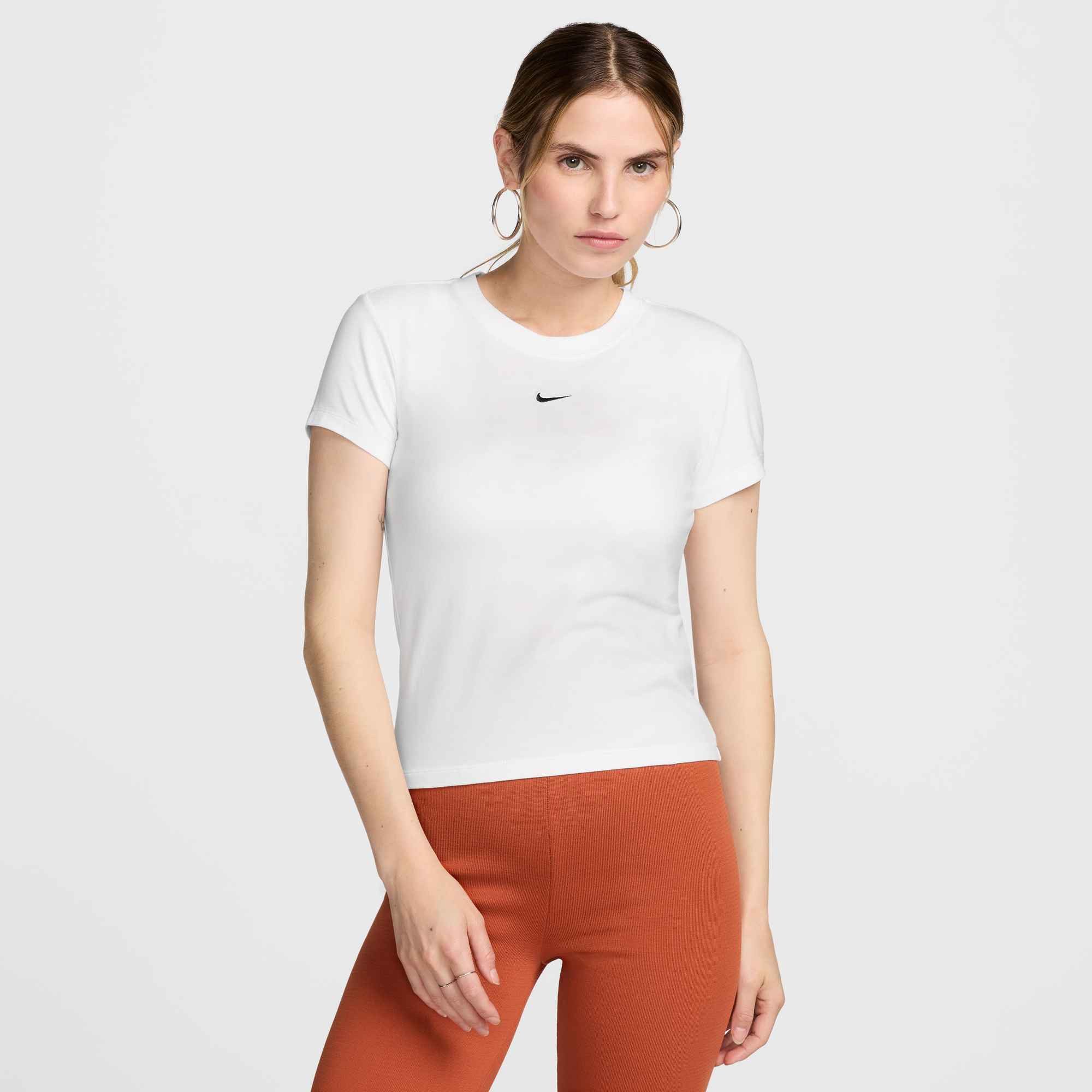 Nike Sportswear T-Shirt W NSW NK CHLL KNT MD CRP mit Rundhalsausschnitt, Kurzarm, aus Jersey, lockerer Schnitt