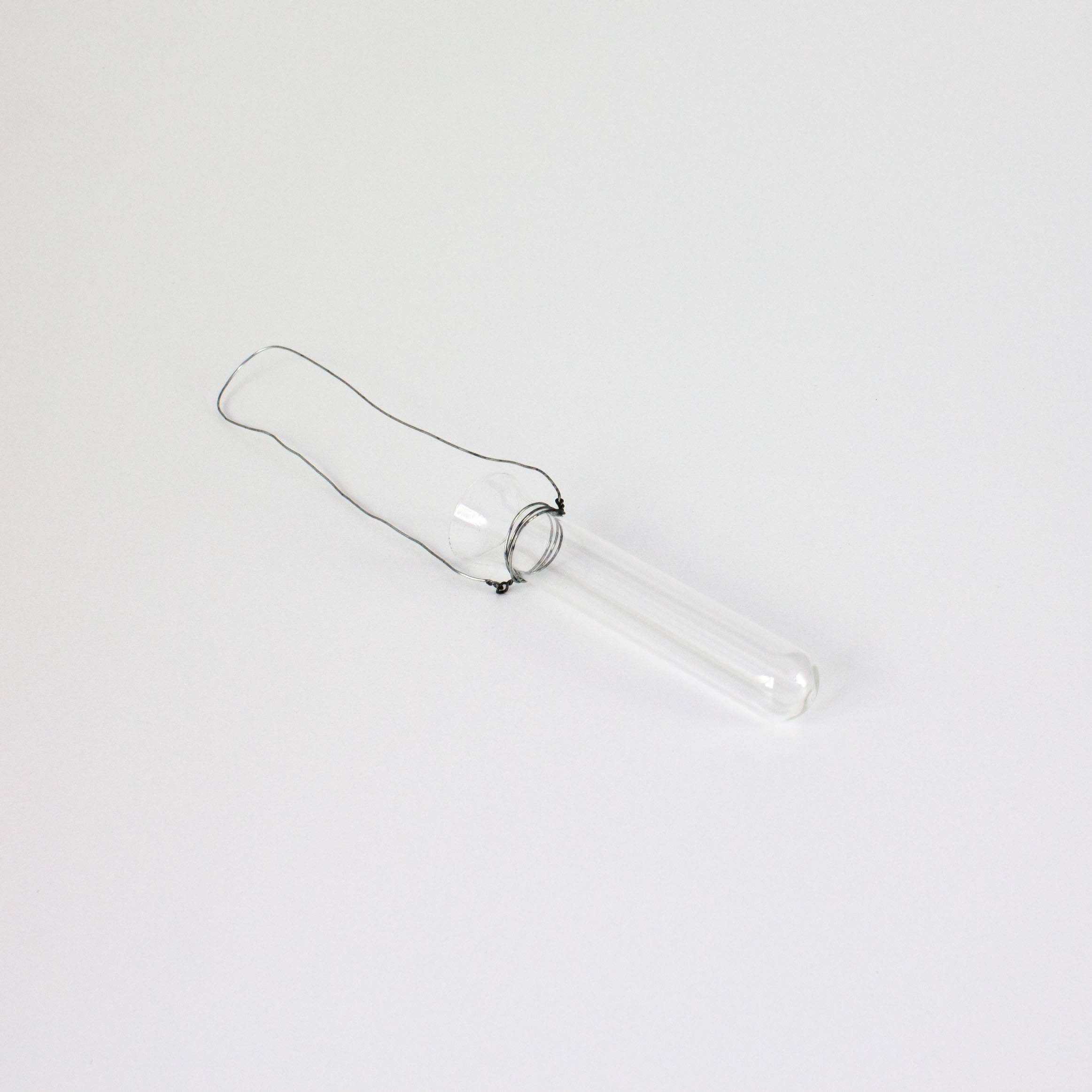 INNA-Glas Dekovase Glasröhrchen Milo mit Draht, klar Glas, 11,5cm, Ø 2cm
