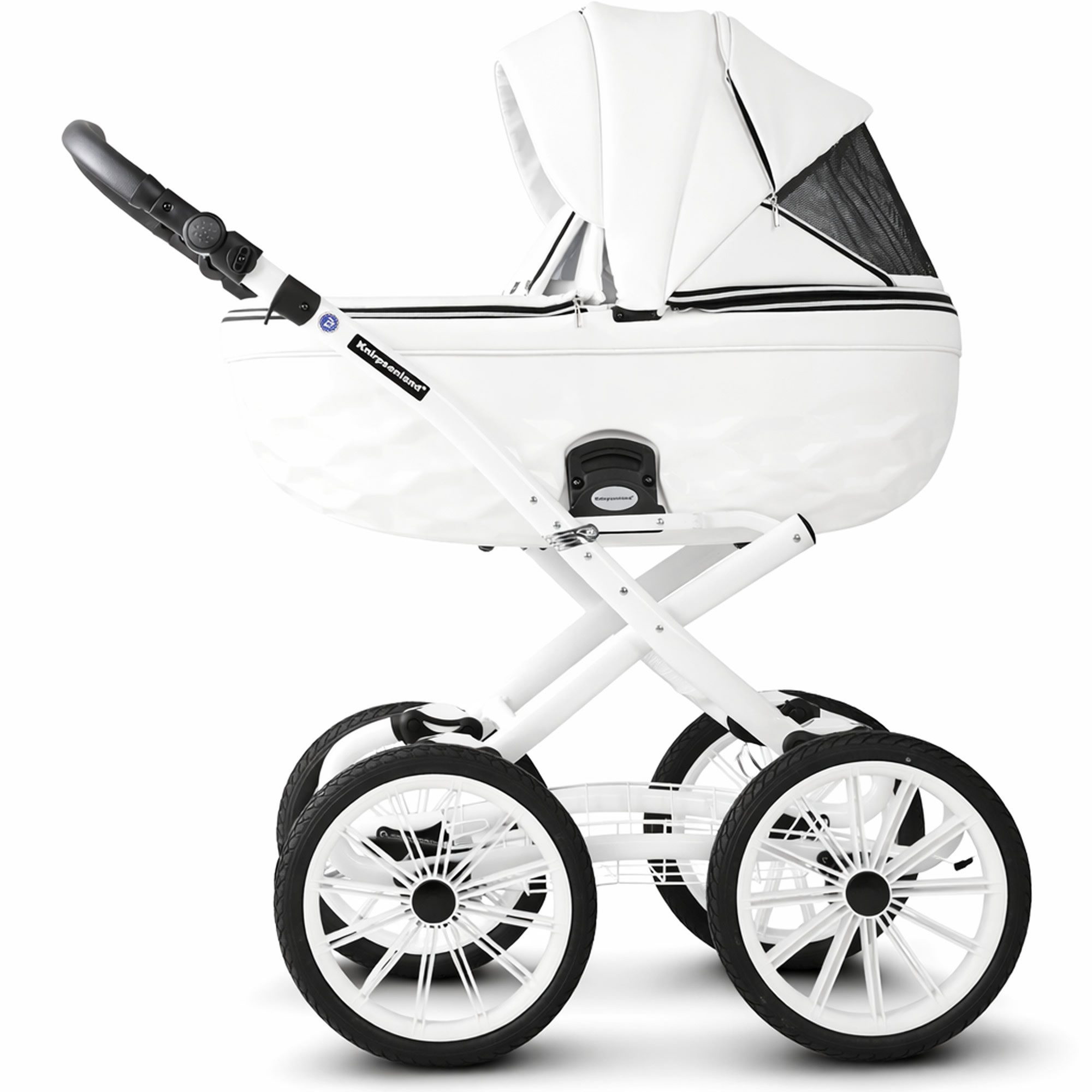 Knirpsenland Kombi-Kinderwagen Premium Retro Exclusive 2in1 inkl. Sportwagen, Wickeltasche & Zubehör, (Spar-Set), Kinderwagen, Handarbeit, 2in1 Kombi mit Babywanne und Sportsitz
