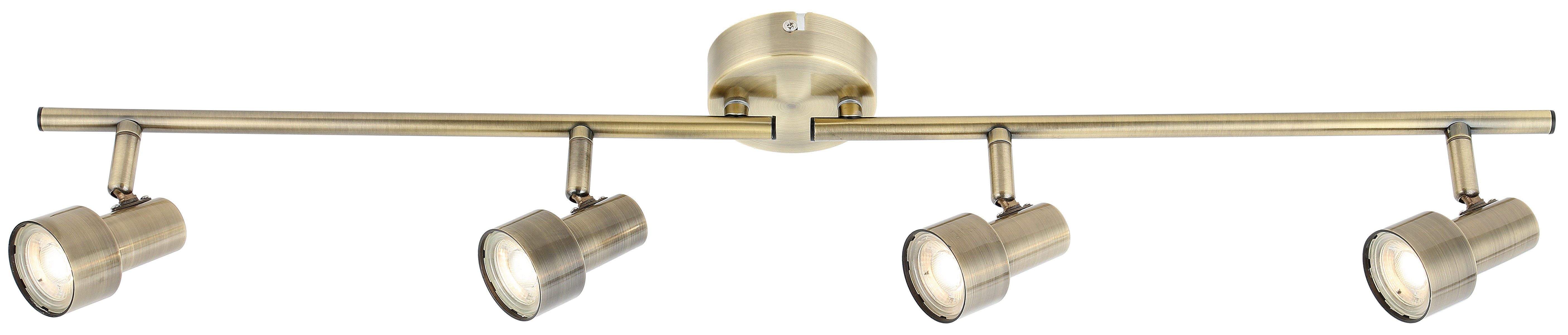 GLOBO LIGHTING Deckenstrahler STRAHLER METALL BRONZEFARBEN, 4XLED, LED fest integriert, Warmweiß, Spot Deckenspot Flur Schlafzimmer Wohnzimmer
