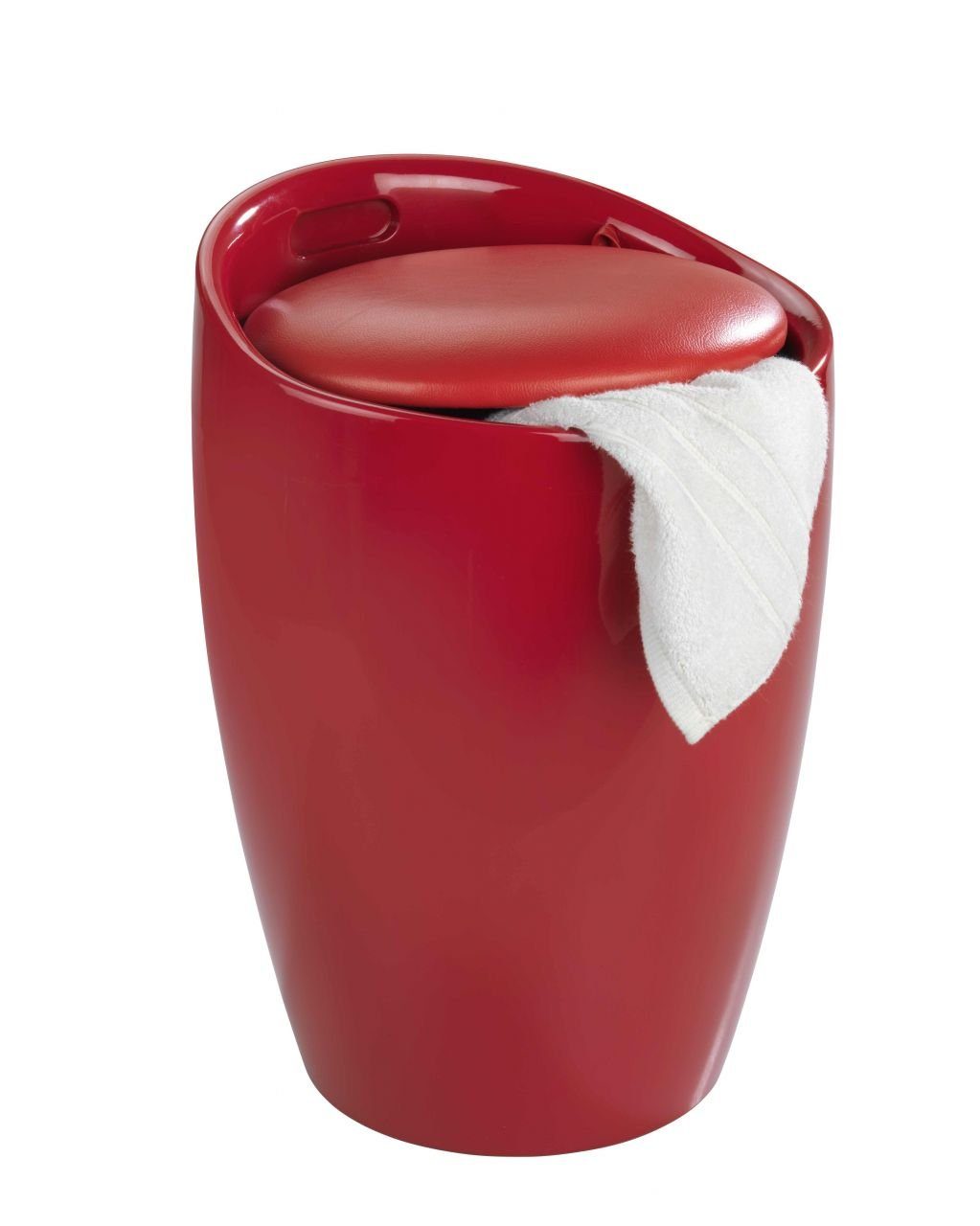 Wenko Badhocker Candy mit abnehmbarem Wäschesack Kunststoff 20 l Rot günstig online kaufen