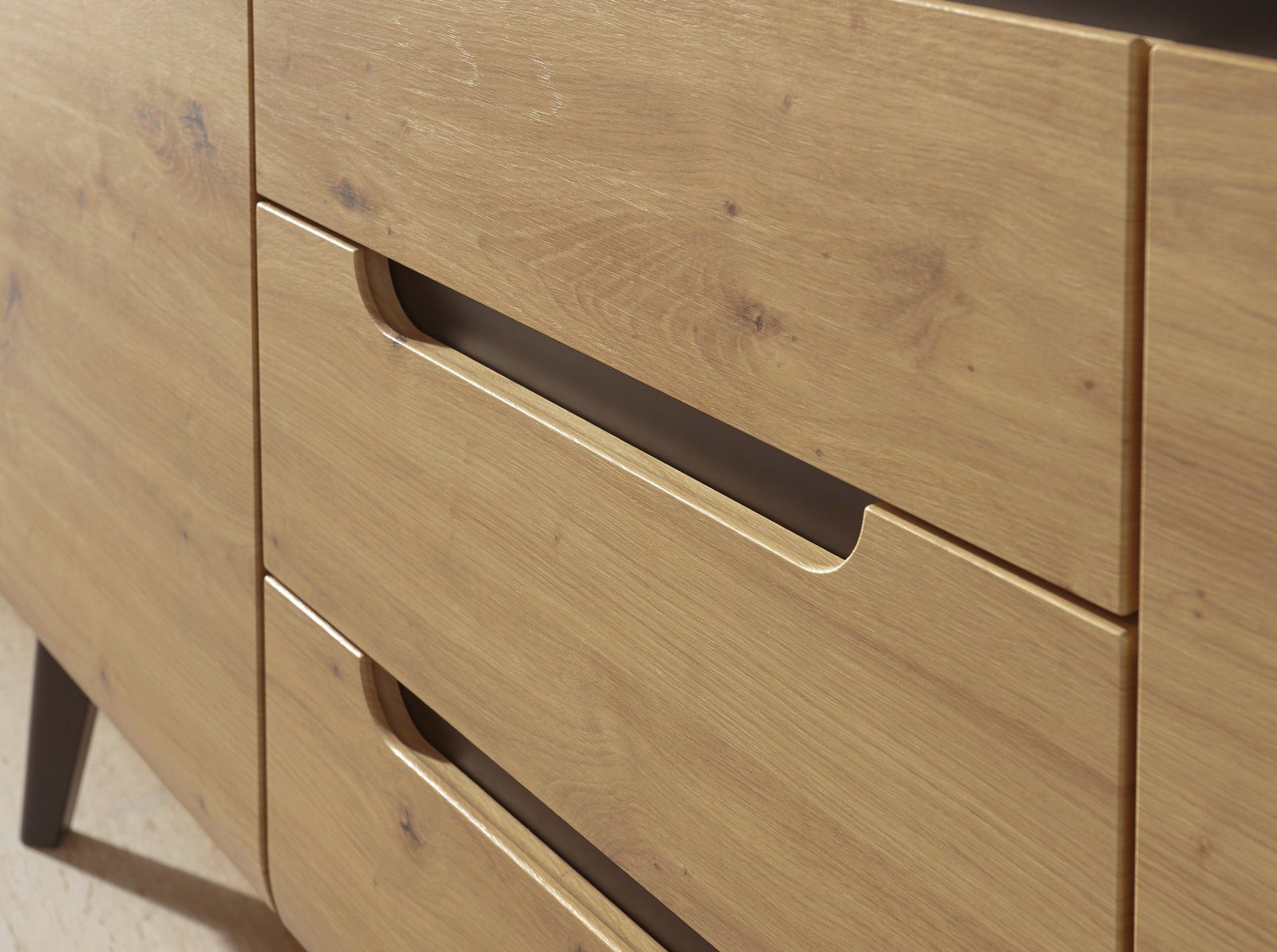 Furn.Design Kompaktgarderobe Ronson (Garderobe in Eiche Artisan mit schwarz, 110 x 200 cm) Komplett-Set 4-teilig – Bild 4 von 5