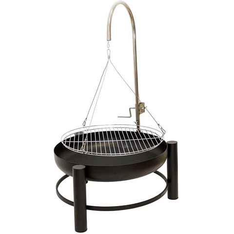 NATIV Garten Feuerschale Schwenkgrill mit Feuerschale 50 cm, (1 Set), Schwenkgrill mit Grillrost, höhenverstellbar mit Kurbel, Feuerstelle