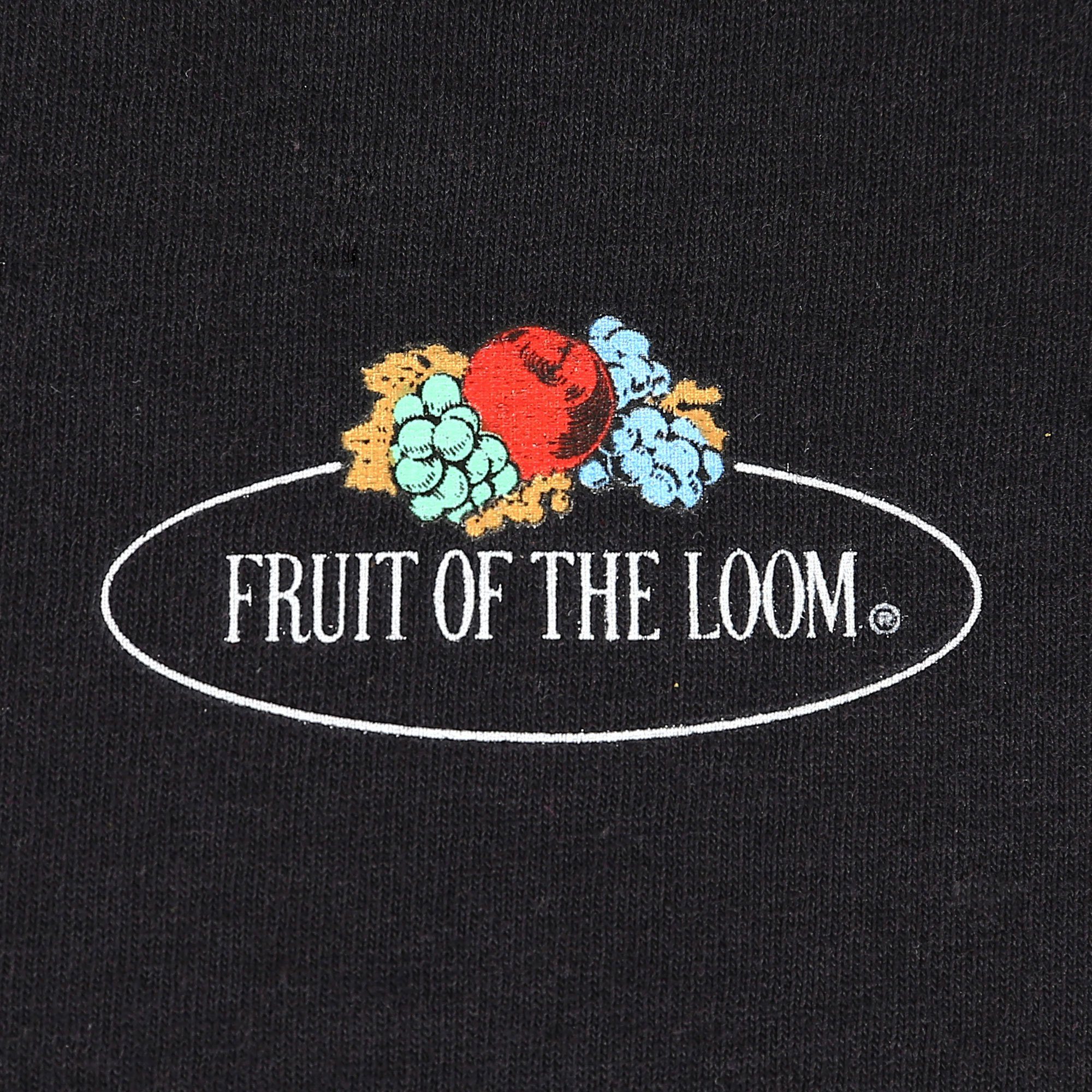 Fruit of the Damen Rundhalsshirt Loom schwarz mit Vintage-Logo T-Shirt