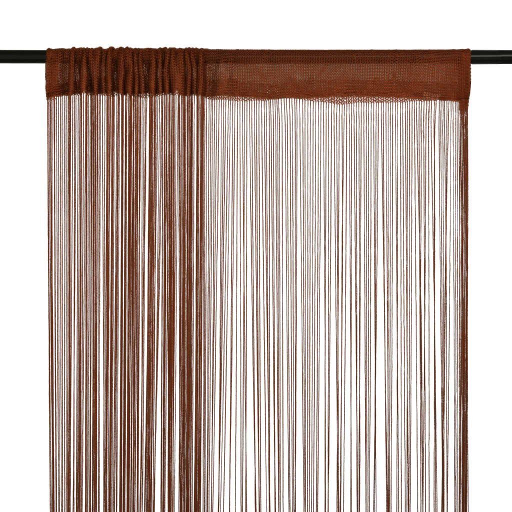 Vorhang Fadenvorhänge 2 Stk. 140 x 250 cm Braun, furnicato, (2 St) | Gardinen-Sets