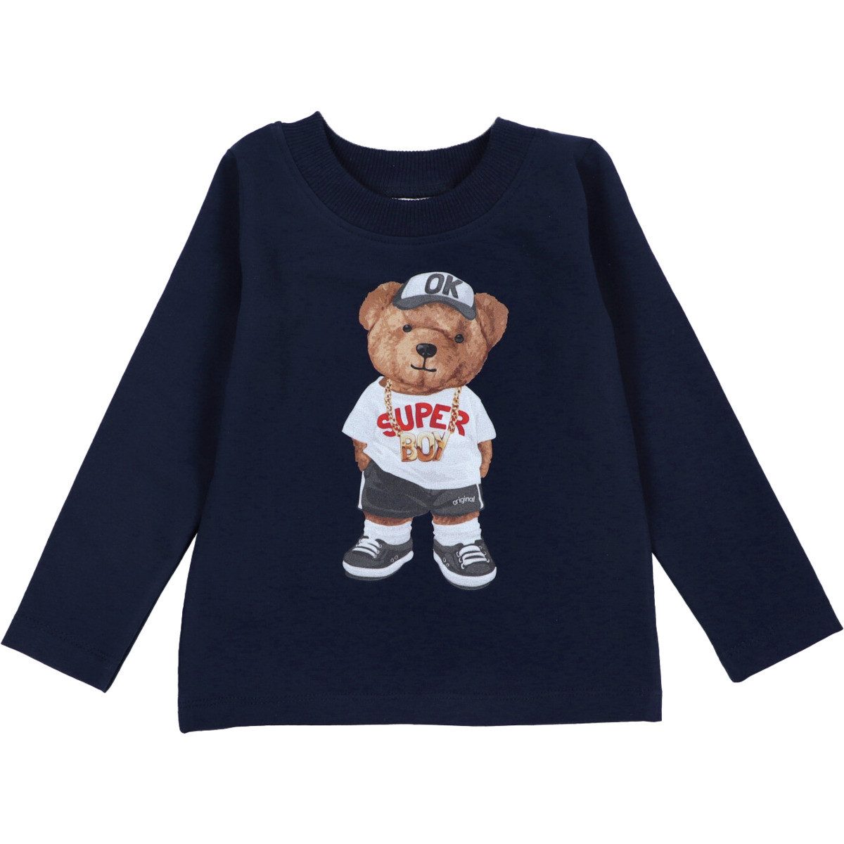 Langarmshirt Teddybär Unisex Kinder