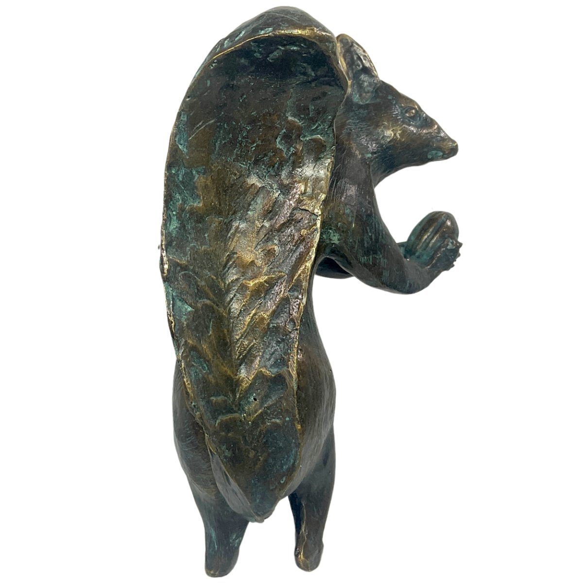 IDYL Bronzeskulptur Rottenecker "Eichhörnchen mit Eichel" Gartenfigur