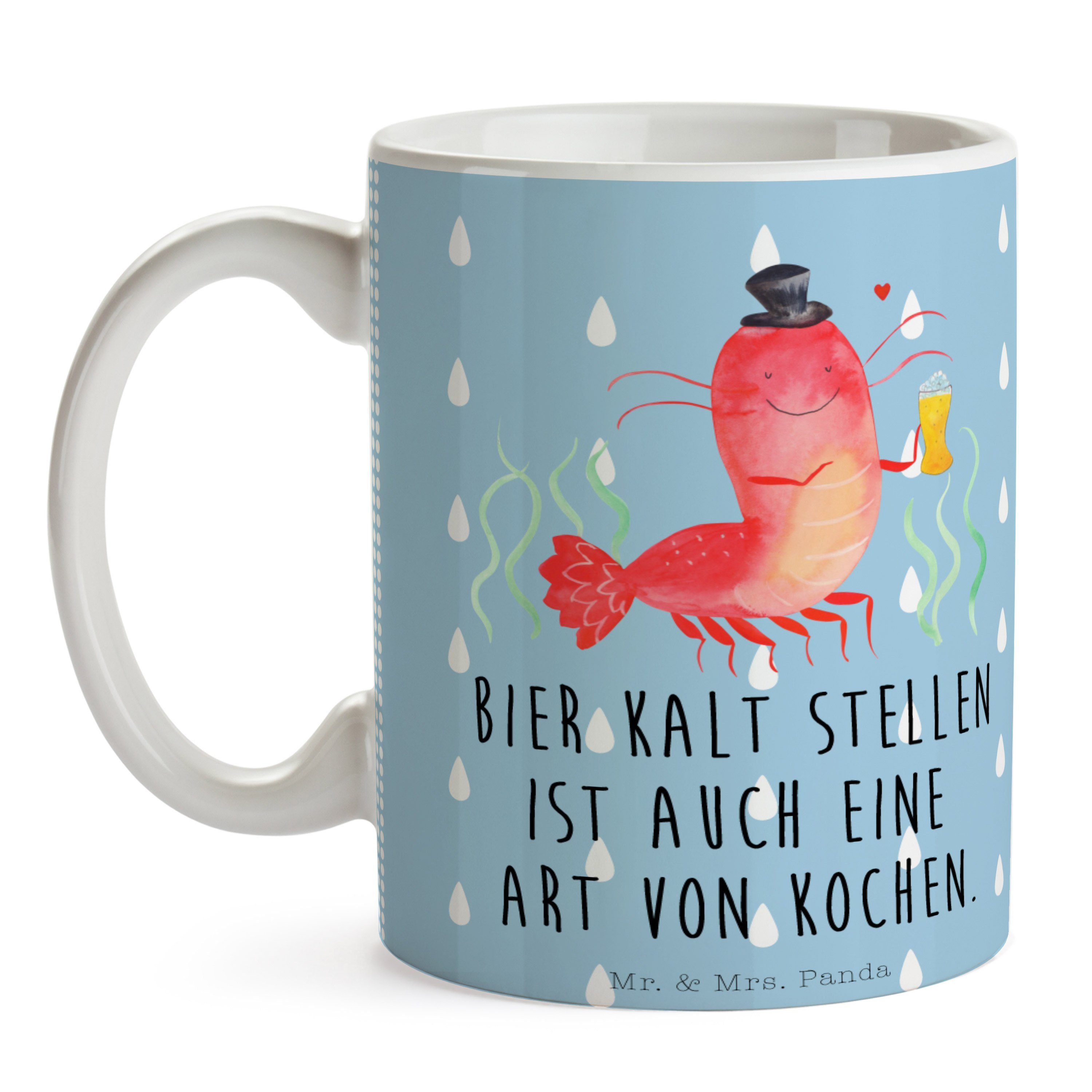 Männ, Weizen Kaffeetasse, mit Blau Panda Mr. Mrs. & Pastell - Keramik Hummer - Tasse, Geschenk, Tasse