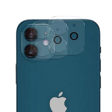 CoolGadget Schutzfolie Panzerfolie für iPhone 12 Mini, (Spar-Set 4in1, 2x Displayschutz, 2x Kameraschutz), Panzerglas Schutzfolie für Apple iPhone 12 Mini Folie