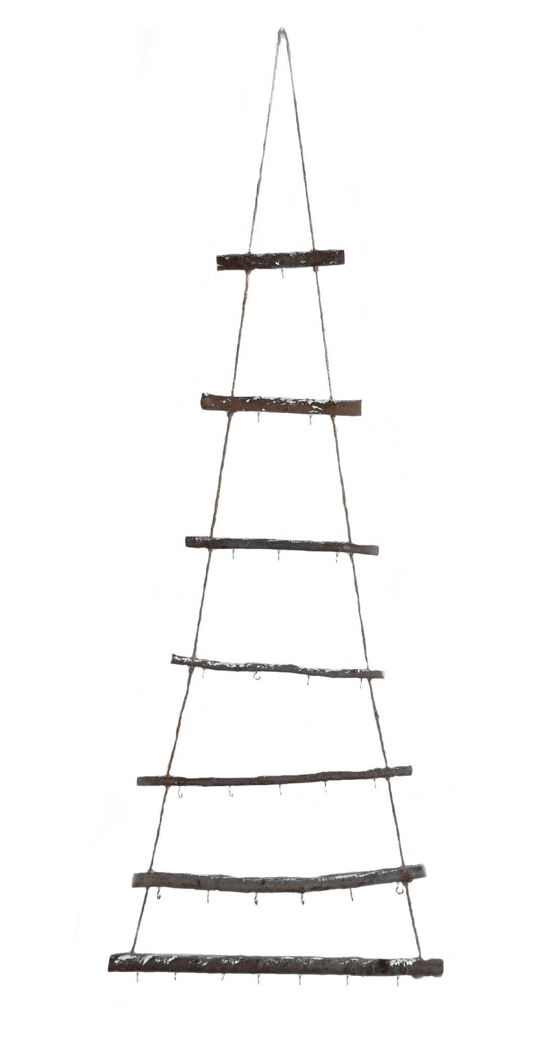 Wanddekoobjekt Deko Tannenbaum zum Hängen - mit 7 Ästen / 118 cm