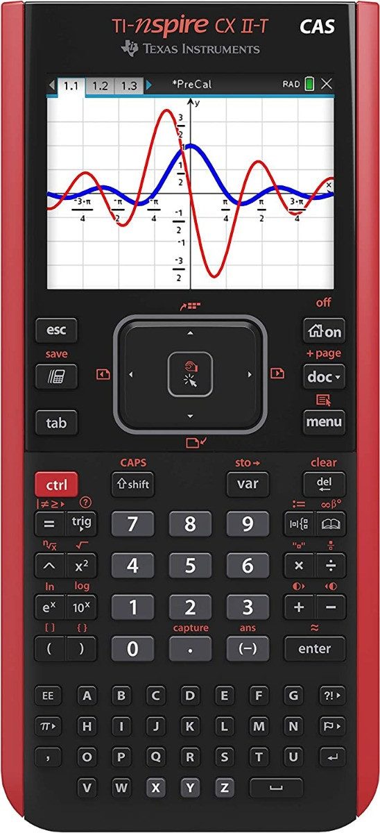 Texas Instruments Taschenrechner TI-Nspire CX II-T CAS inkl. Schutztasche Pink & Fachbuch (160 S)