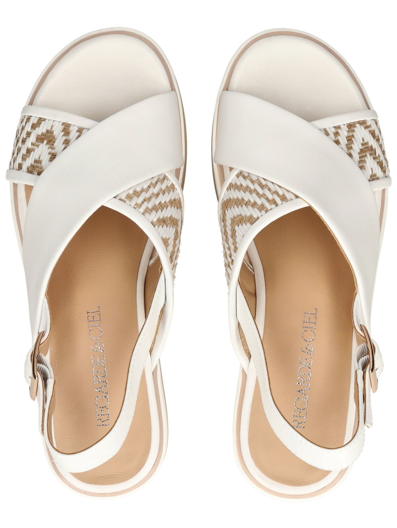 Regarde Le Ciel Regarde Le Ciel Sandalen Leder/Textil Keilsandalette