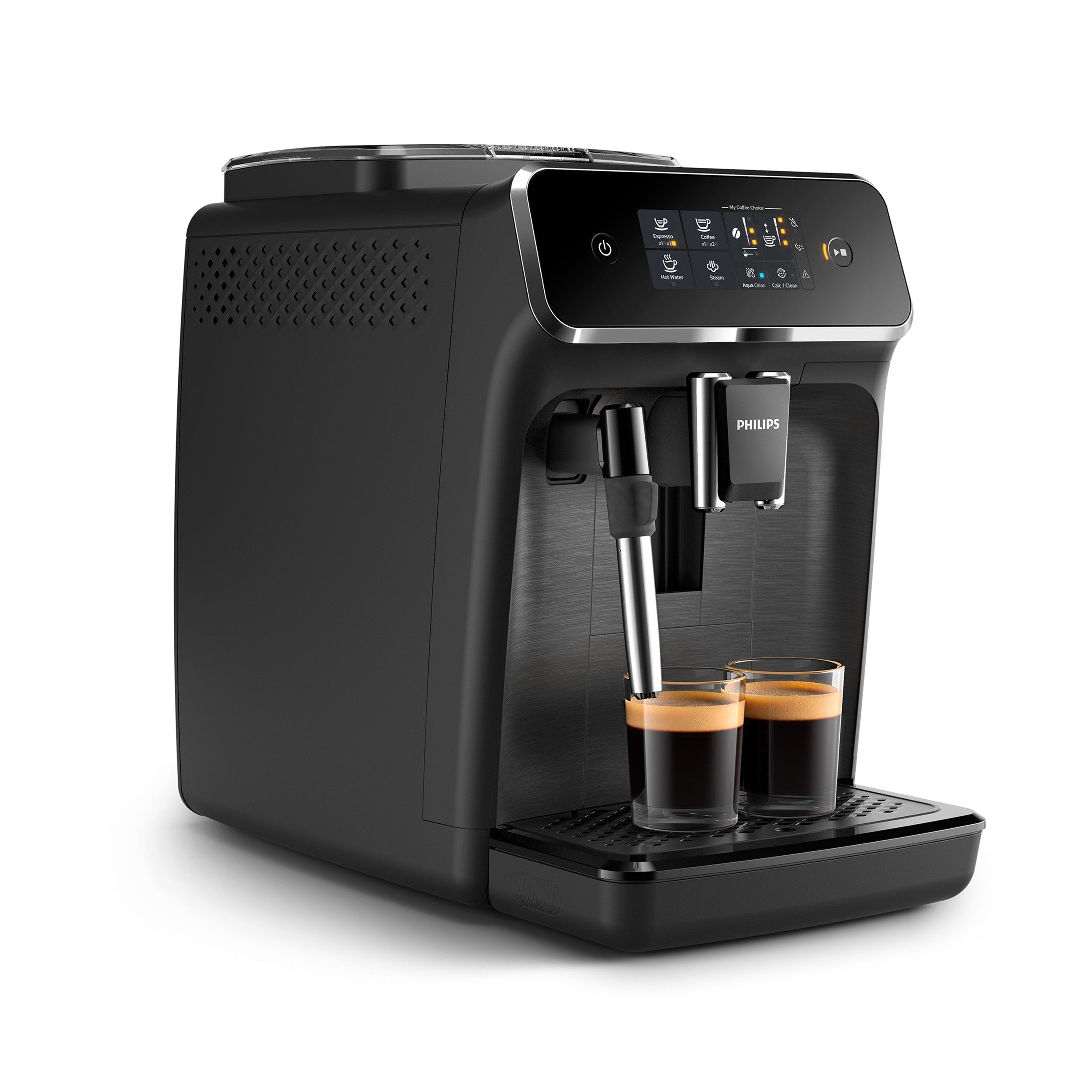 Philips Kaffeevollautomat EP2220/10 2200 Serie, 2 Kaffeespezialitäten, Panarello Milchschäumer, anpassbarer Aromastärke