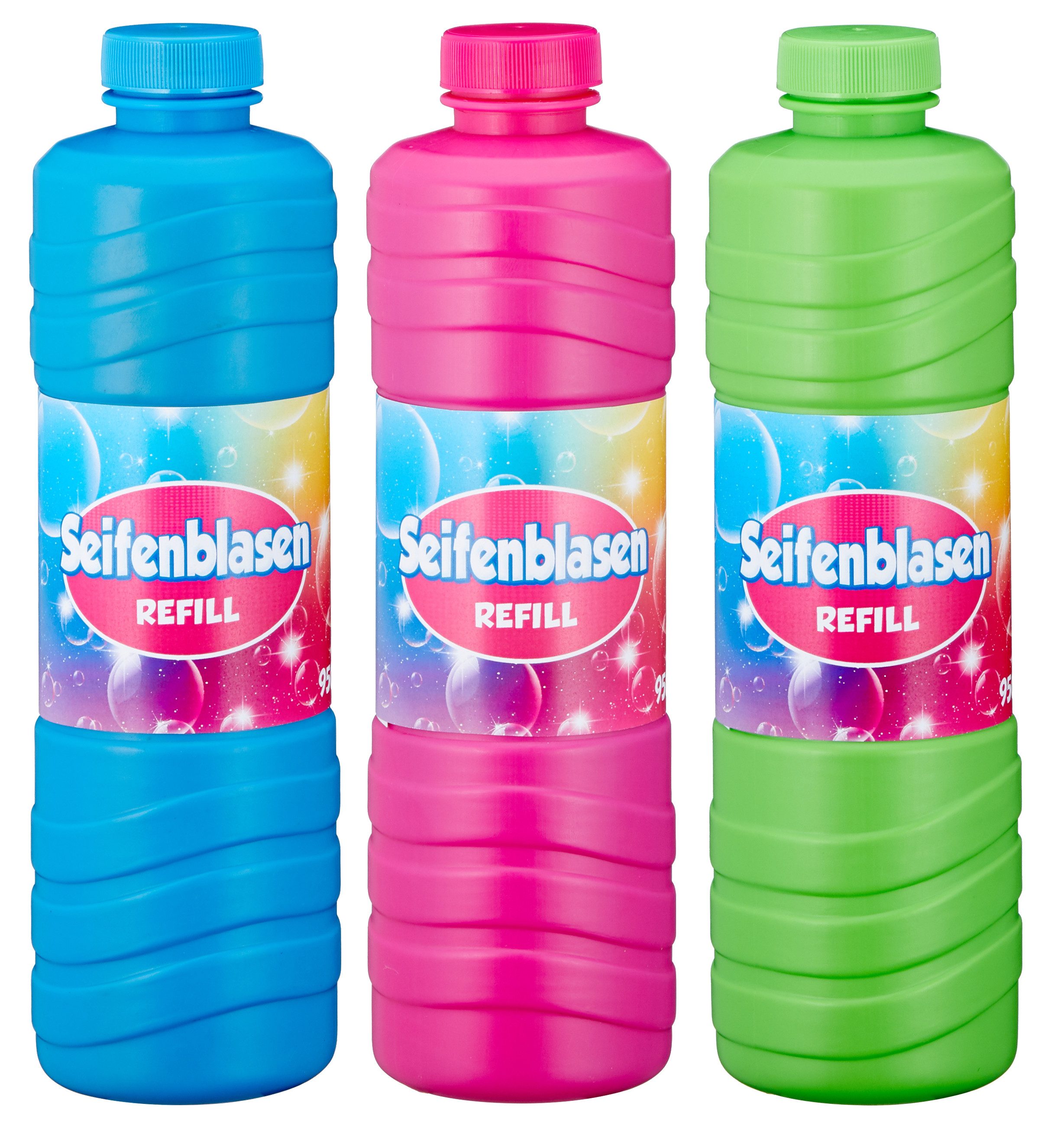 mucHome Seifenblasenspielzeug Seifenblasen Nachfüll-Set, 3 Flaschen je 950ml