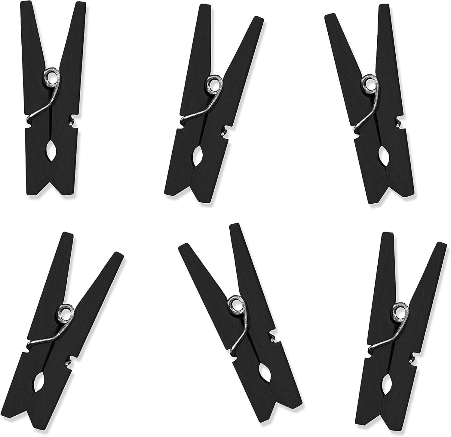 partydeco Dekoklammer PartyDeco Miniklammern aus Holz Holzklammern Schwarz günstig online kaufen