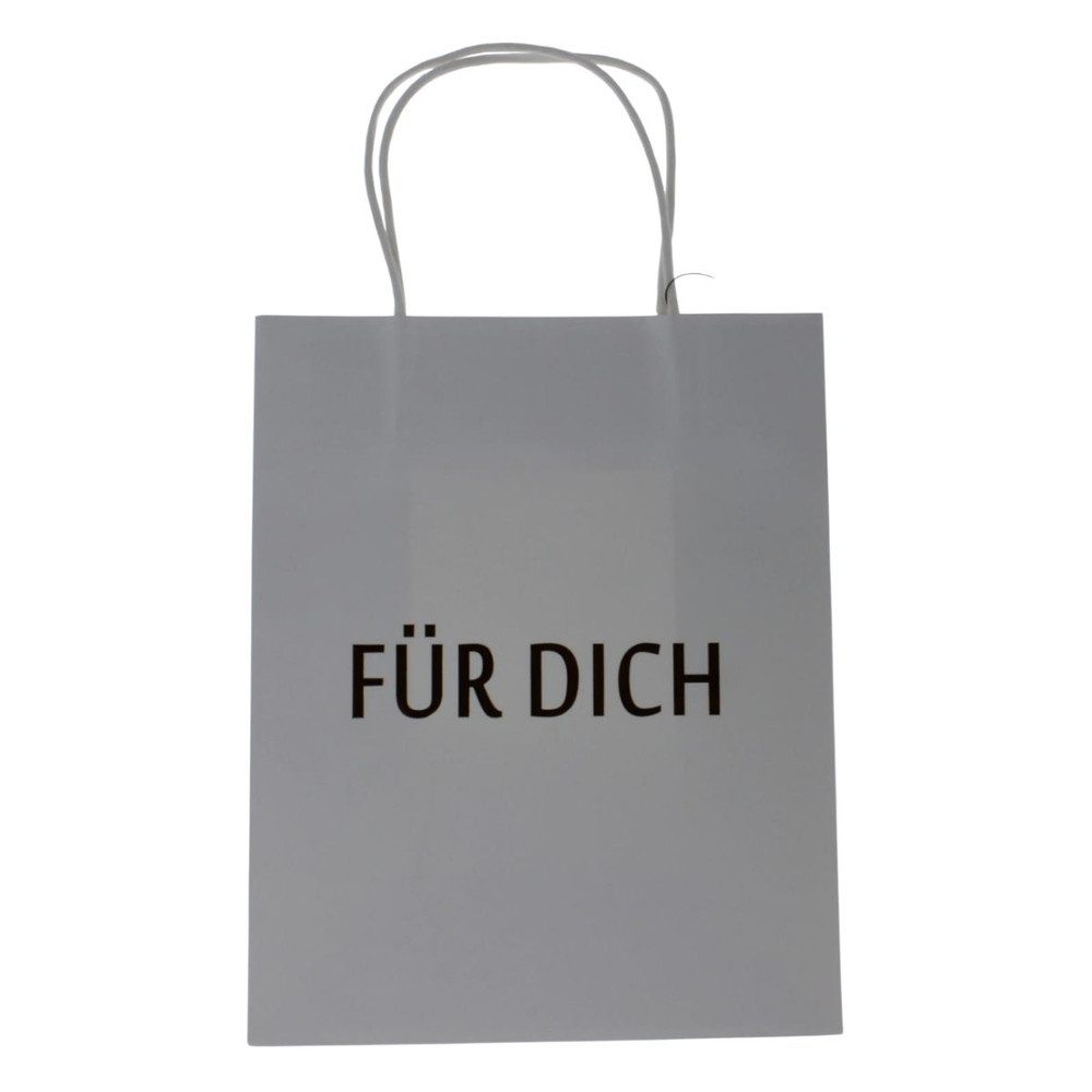 MICA Geschenkbox Geschenktasche mit Text weiß/gold - aus Papier - 20x11x25 cm - 1 Stück (1 St)