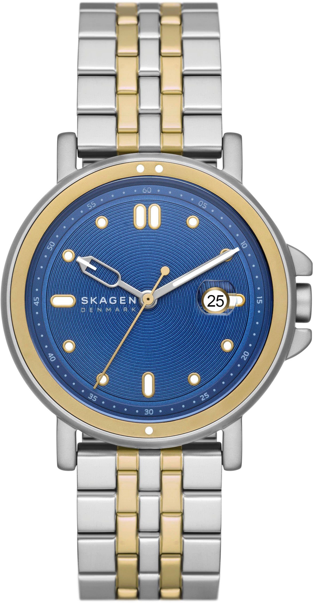 Skagen Quarzuhr SIGNATUR SPORT, Armbanduhr, Herrenuhr, Datum, analog, Edelstahlarmband