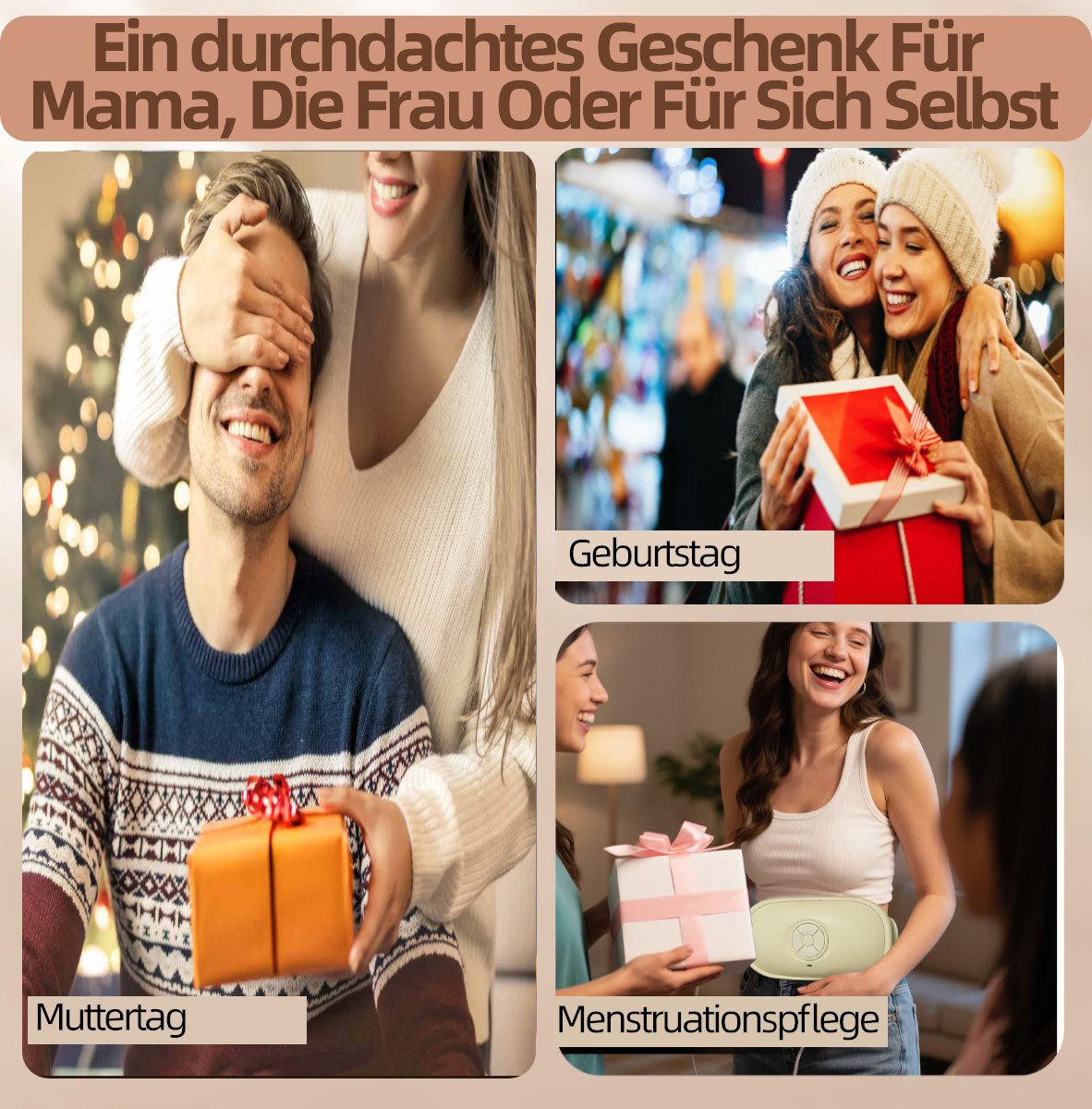 Novzep Bandmassagegerät Bauchmassagegerät zur Linderung von Blähungen, Völlegefühl und Reflux, (1-tlg), wohltuendes Knet-Bauchmassagegerät für die Verdauung, wiederaufladbar