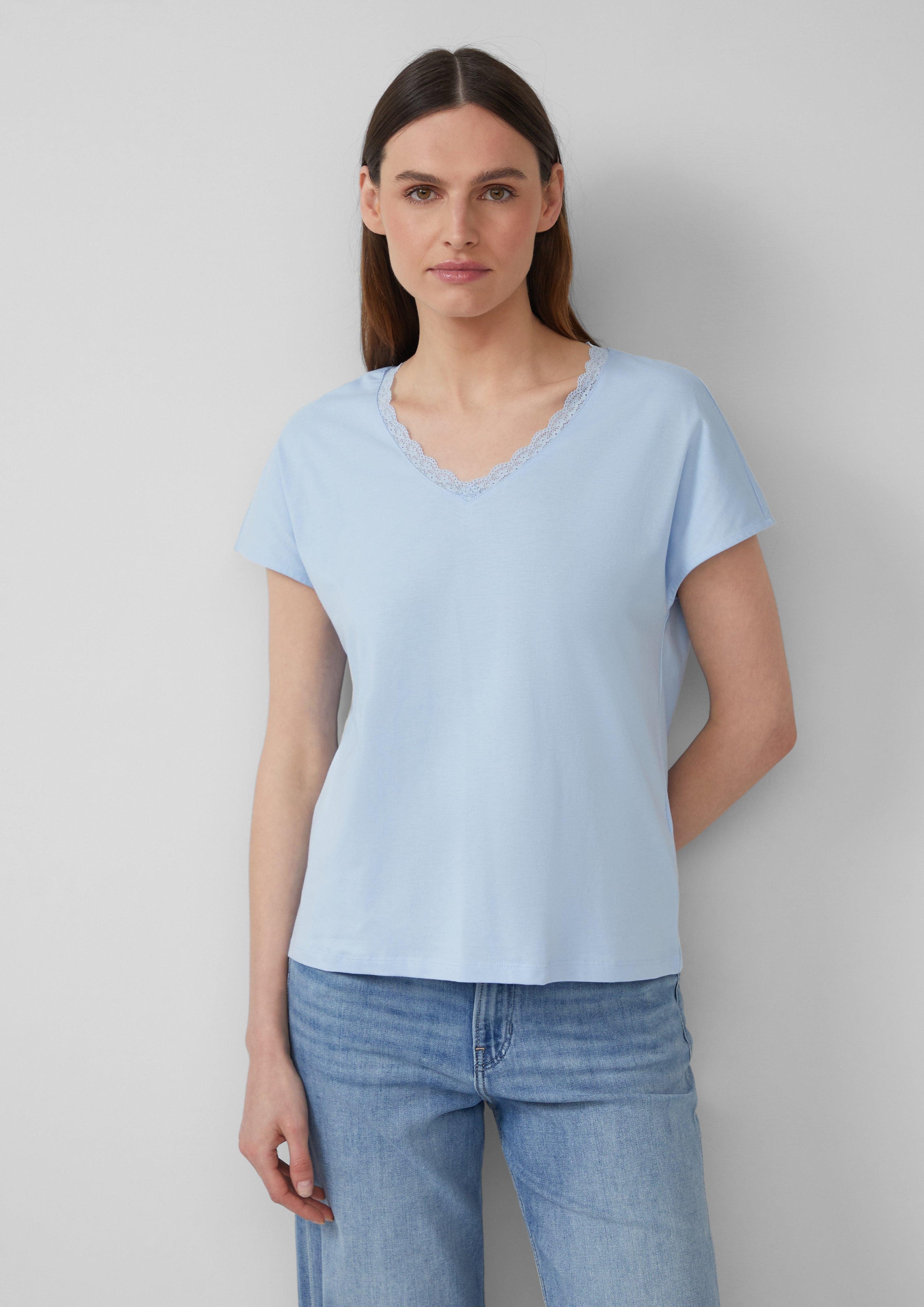 s.Oliver Shirttop T-Shirt mit Spitze aus günstig online kaufen