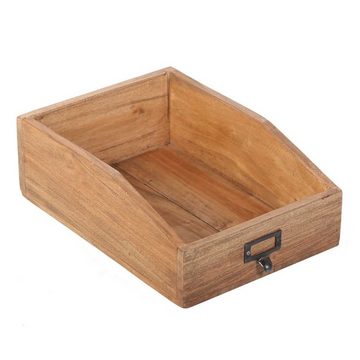 Casa Moro Organizer Organizer Udine Holz Schreibtisch Box Aufbewahrung Kiste, gefertigt aus Recycling Teak Holz umweltfreundlich