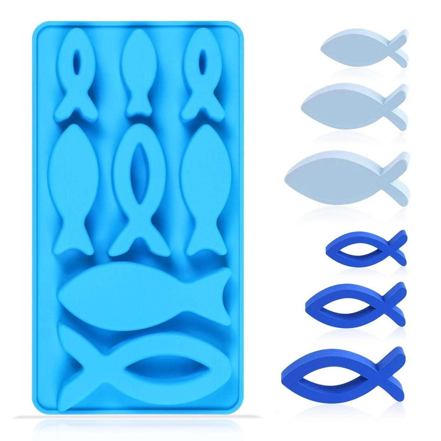 LuxusKollektion Silikonform Silikonform Fisch Kommunion Deko 8 Gitter, (1-tlg)