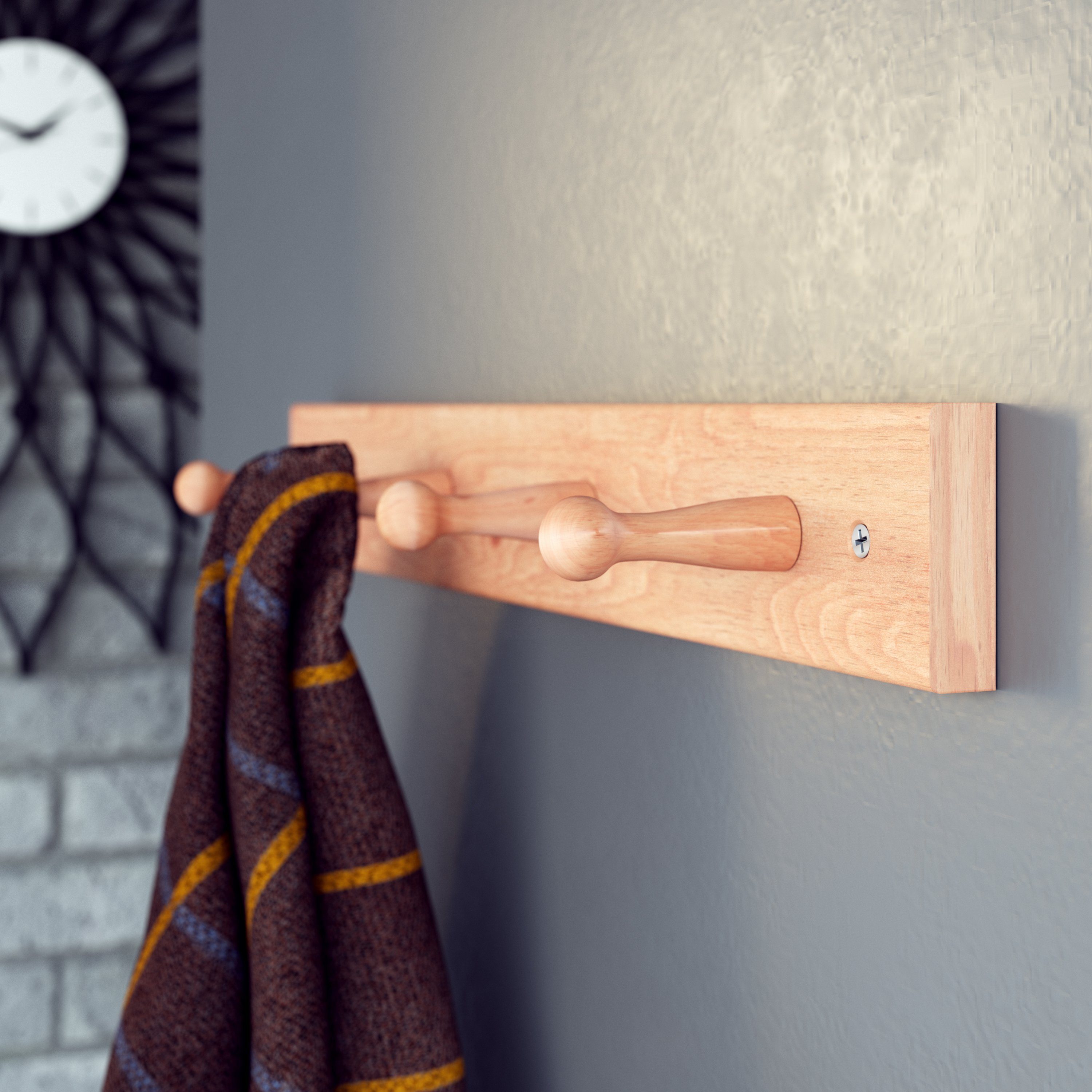 sossai® Wandgarderobe Garderobenleiste aus Holz in günstig online kaufen