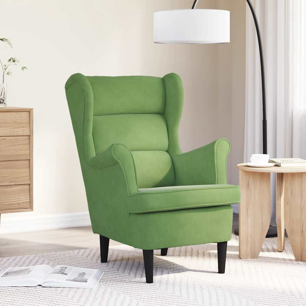 furnicato Sessel Hellgrün 74 x 84 x 100 cm mit Samtbezug und Massivholzrahmen (1-St)