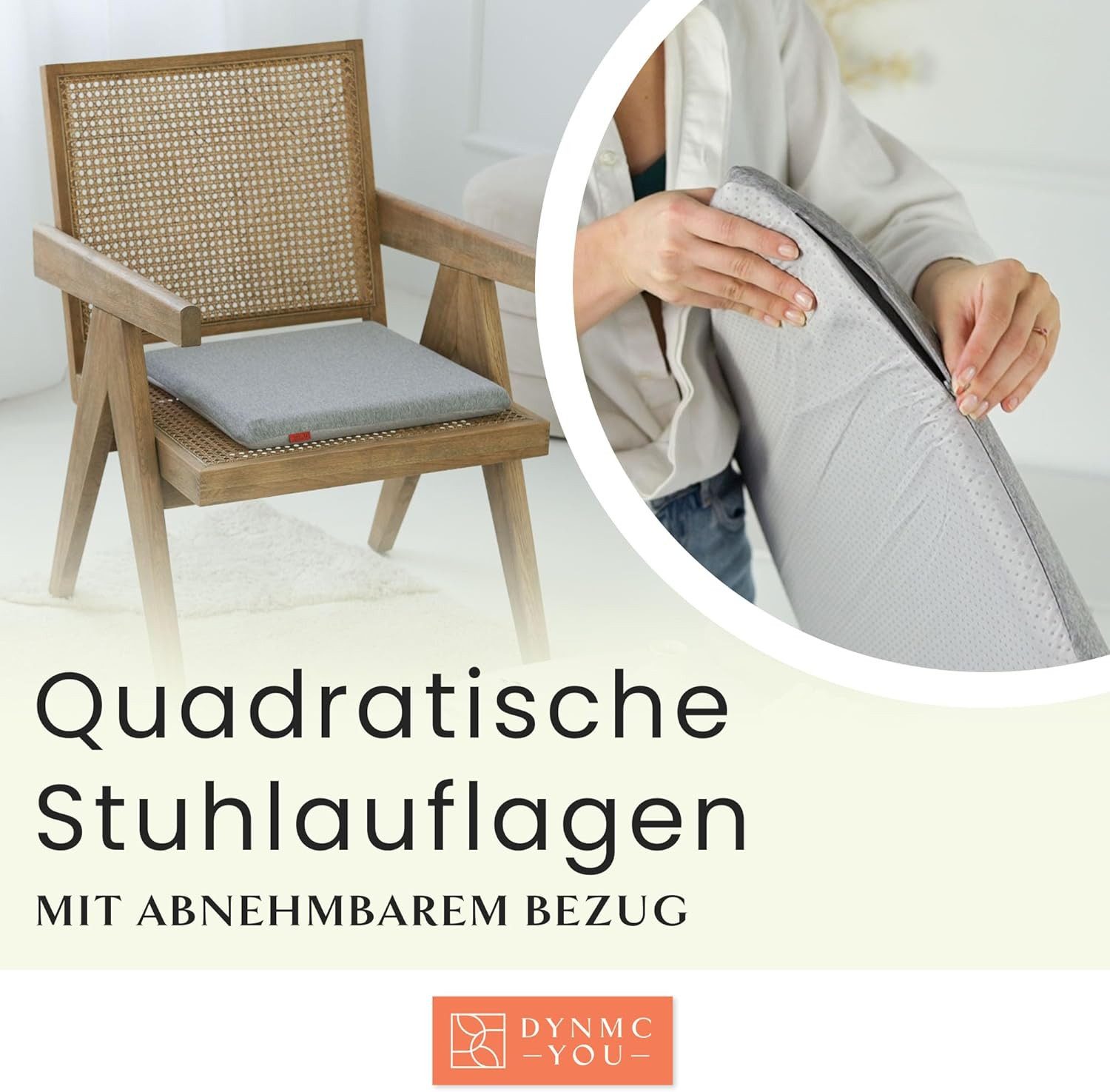 DYNMC you Sitzkissen Stuhlkissen 40x40 - Eckig Set Mittelhart, Sitzkissen B günstig online kaufen