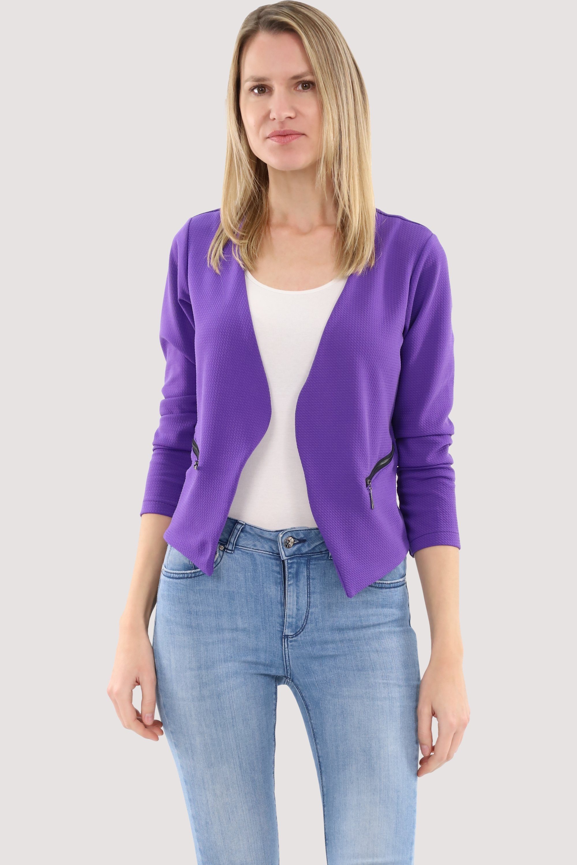 malito more than fashion Jackenblazer 6040 Sweatblazer im Basic-Look violett