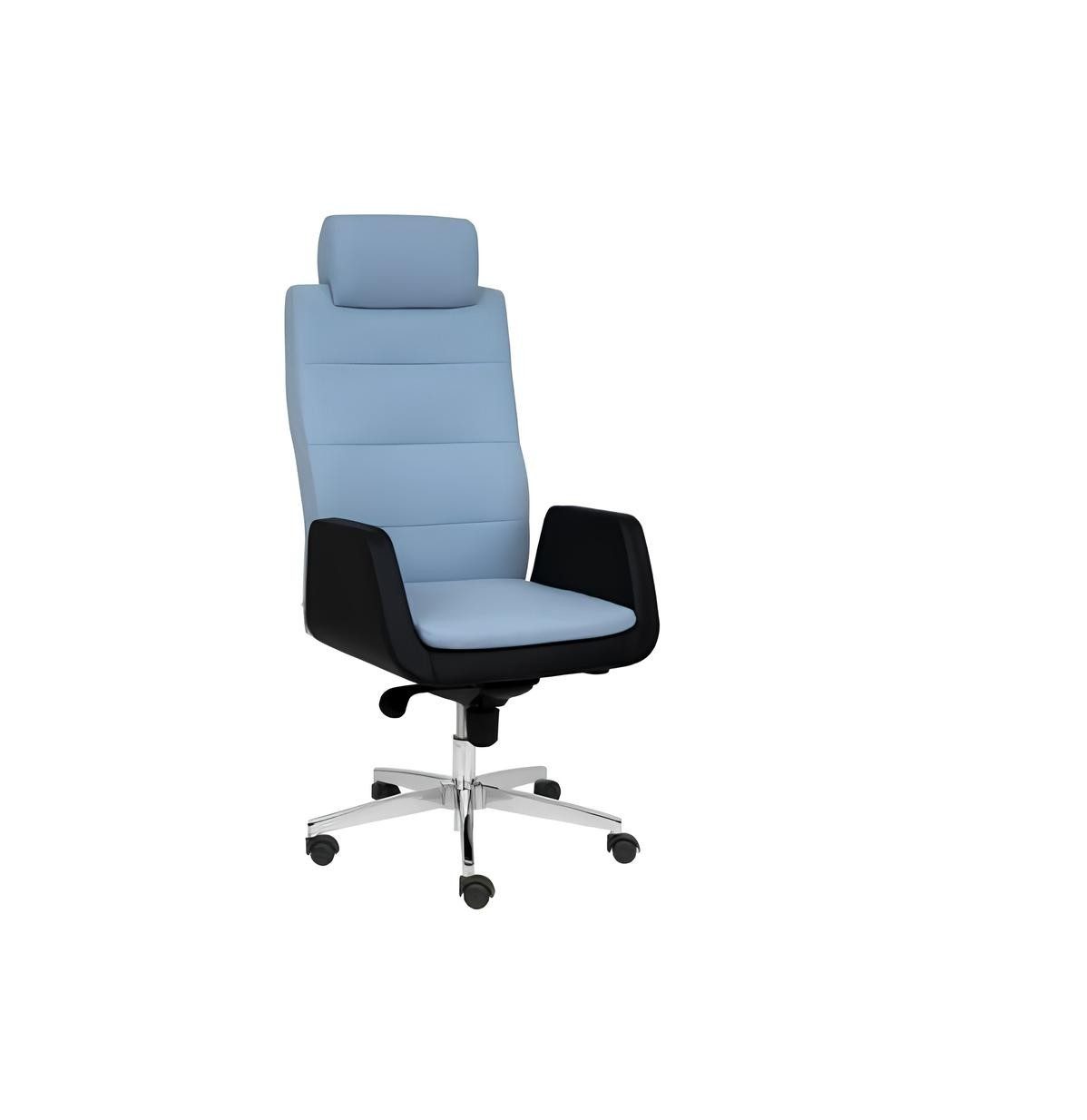 JVmoebel Bürostuhl Blau-schwarzer Luxus Drehstuhl mit Designer-Optik (1 St), Made in Europa