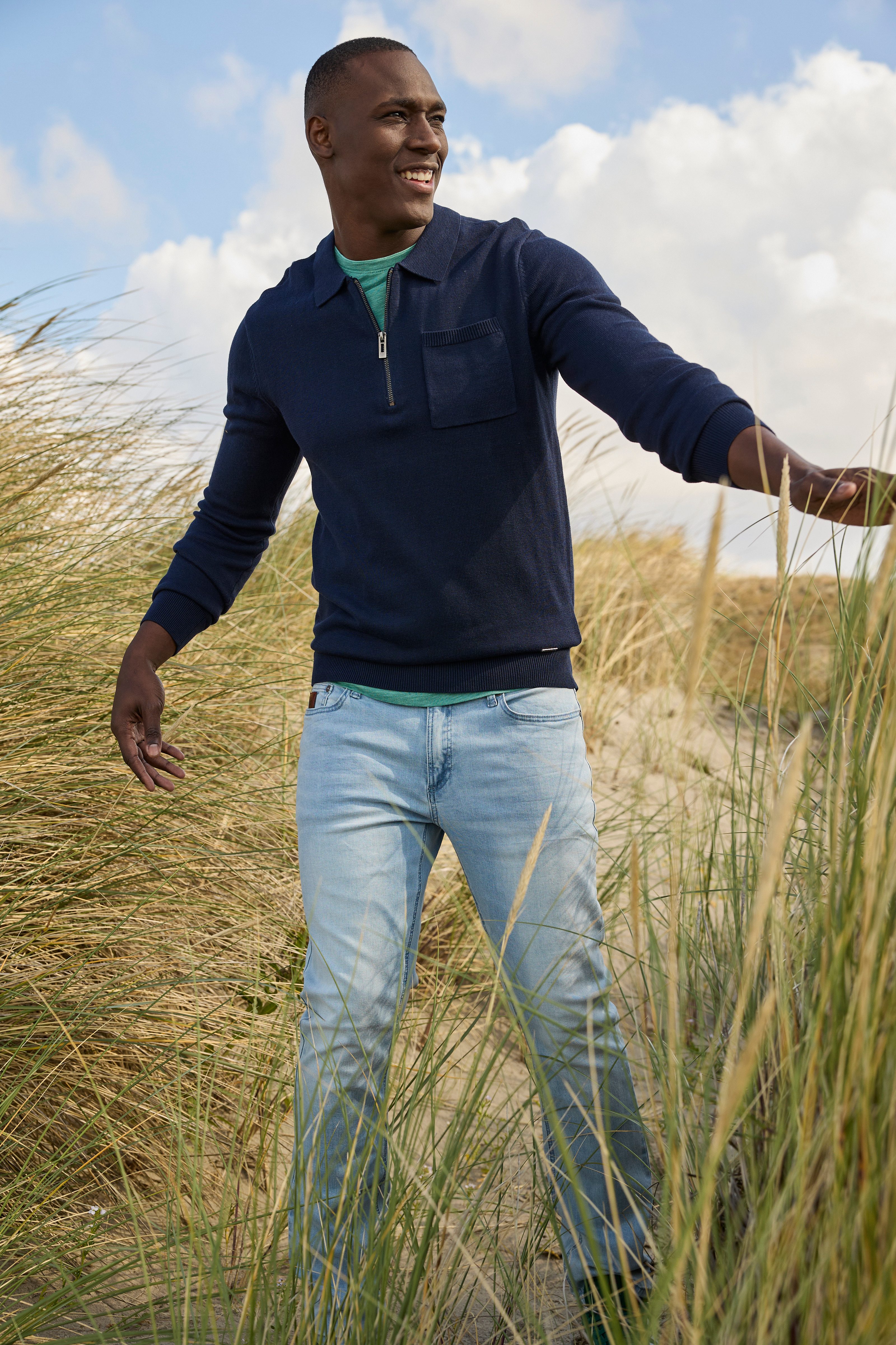 Bruno Banani Strickpullover mit Reißverschluss und Brusttasche günstig online kaufen